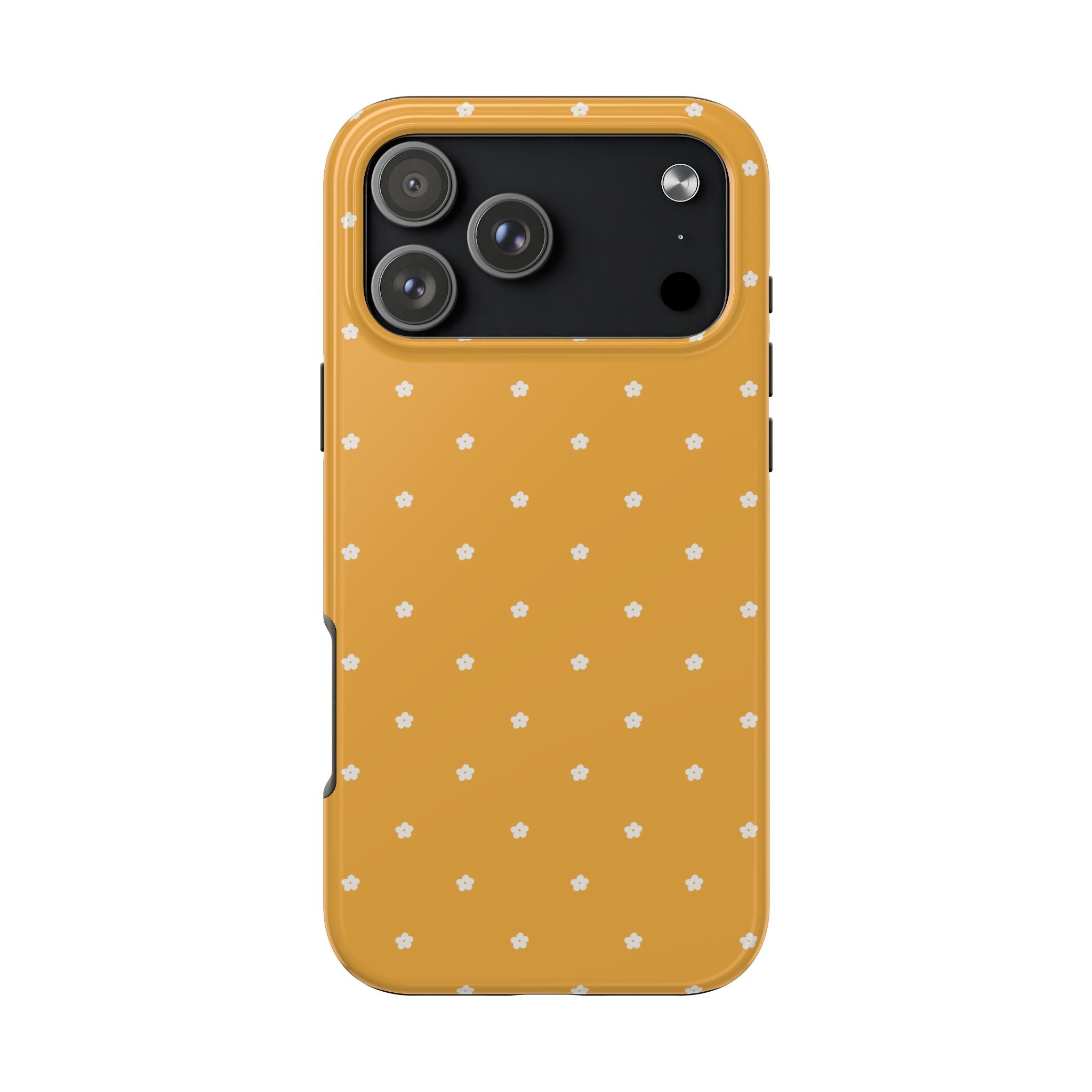 Ditsy Daisy Tough Phone Case — Mustard Floral Protective Cover
