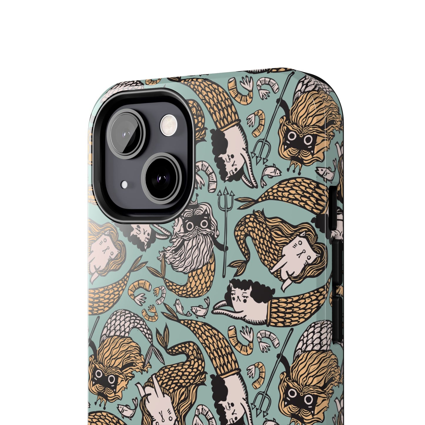 Cat Mermaid Tough Phone Case - Quirky Phone Art for Maximalists