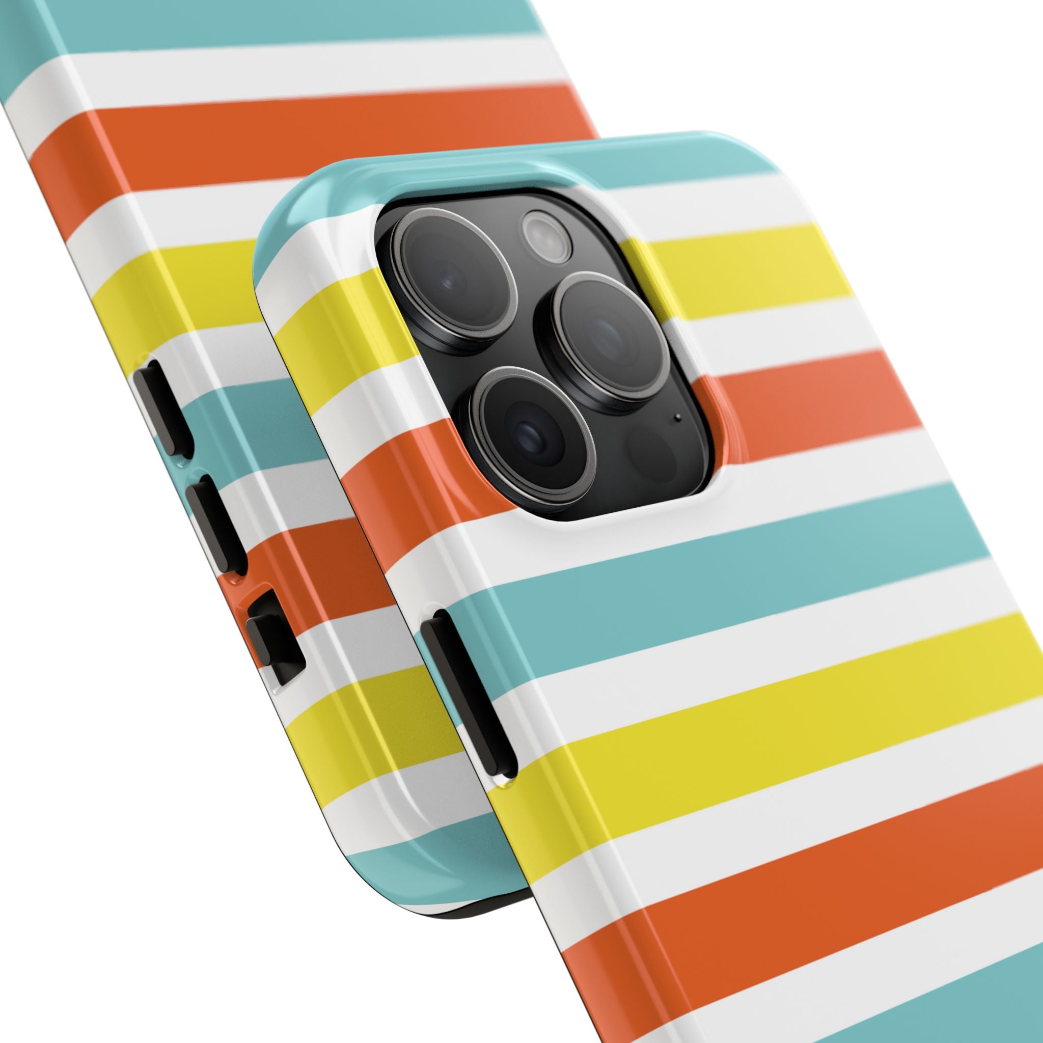 Striped Tough Phone Case — Retro Summer Color Block iPhone Case