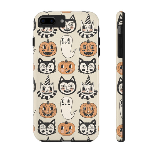 Halloween Cat & Pumpkin Phone Cases, Tough Phone Cover, Spooky Protective Case, Fall Aesthetic, Cute Halloween Gift