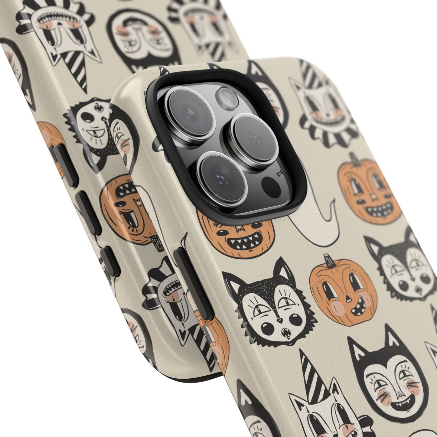 Halloween Cat & Pumpkin Phone Cases, Tough Phone Cover, Spooky Protective Case, Fall Aesthetic, Cute Halloween Gift
