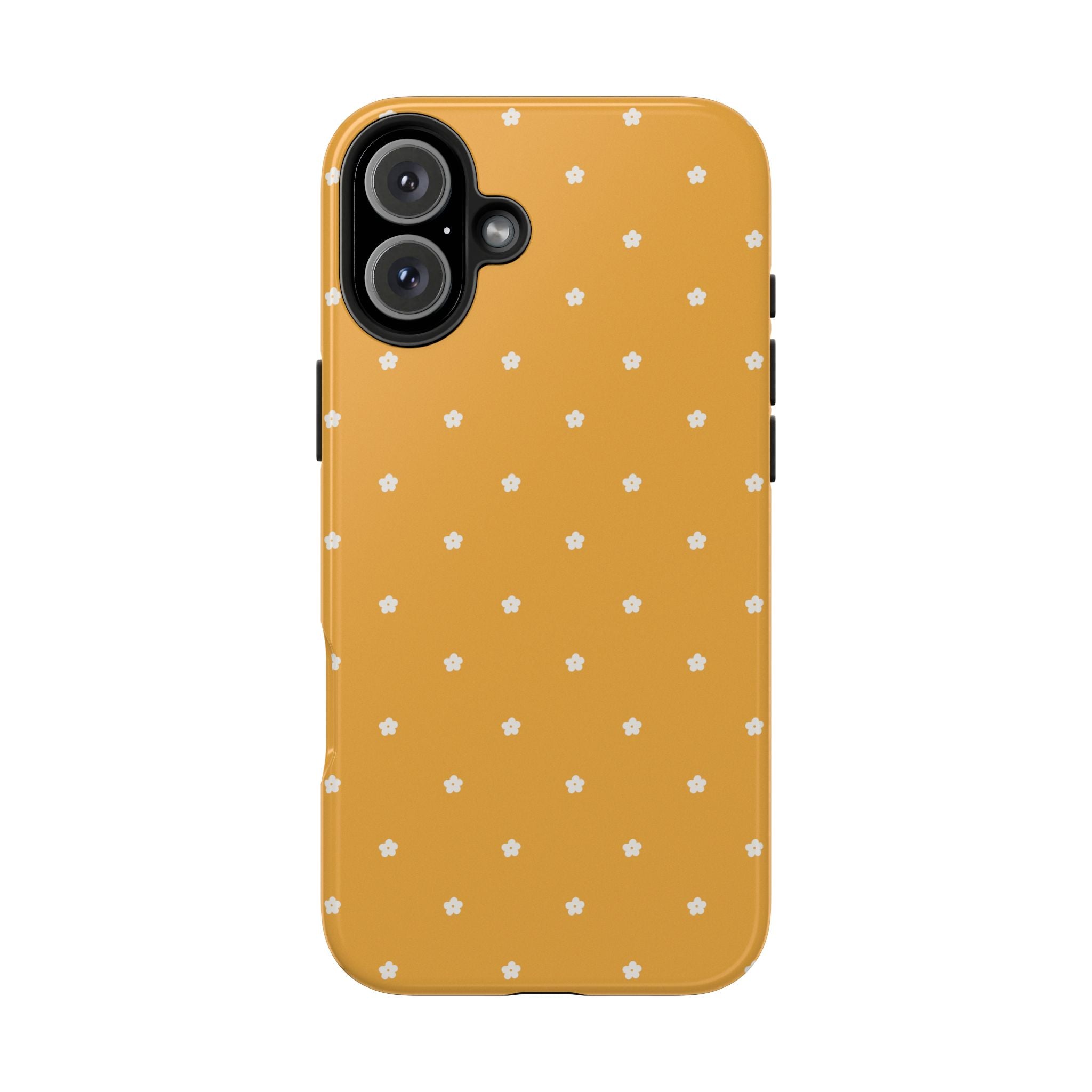 Ditsy Daisy Tough Phone Case — Mustard Floral Protective Cover