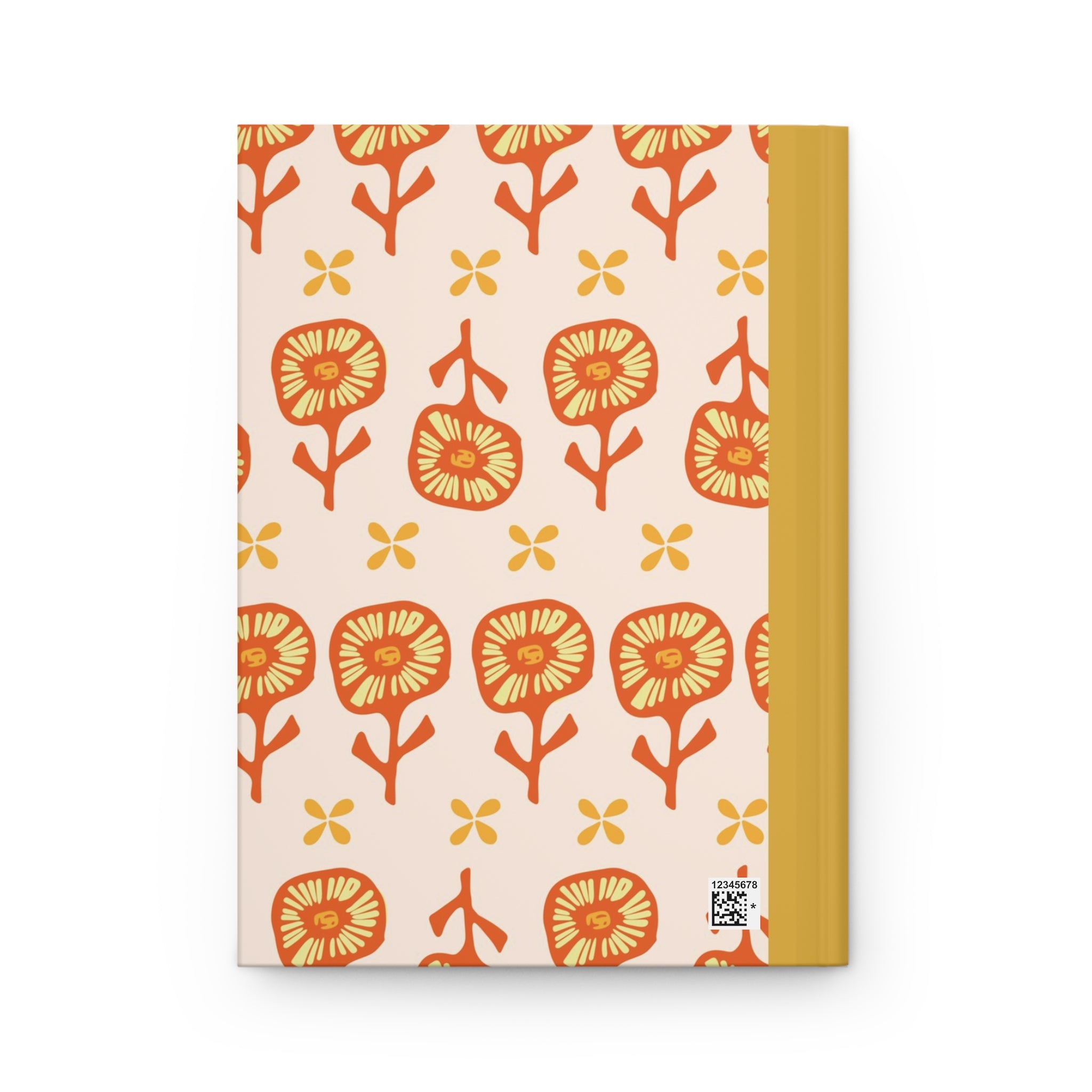 Floral Journal — Orange Retro Flower Hardcover Notebook