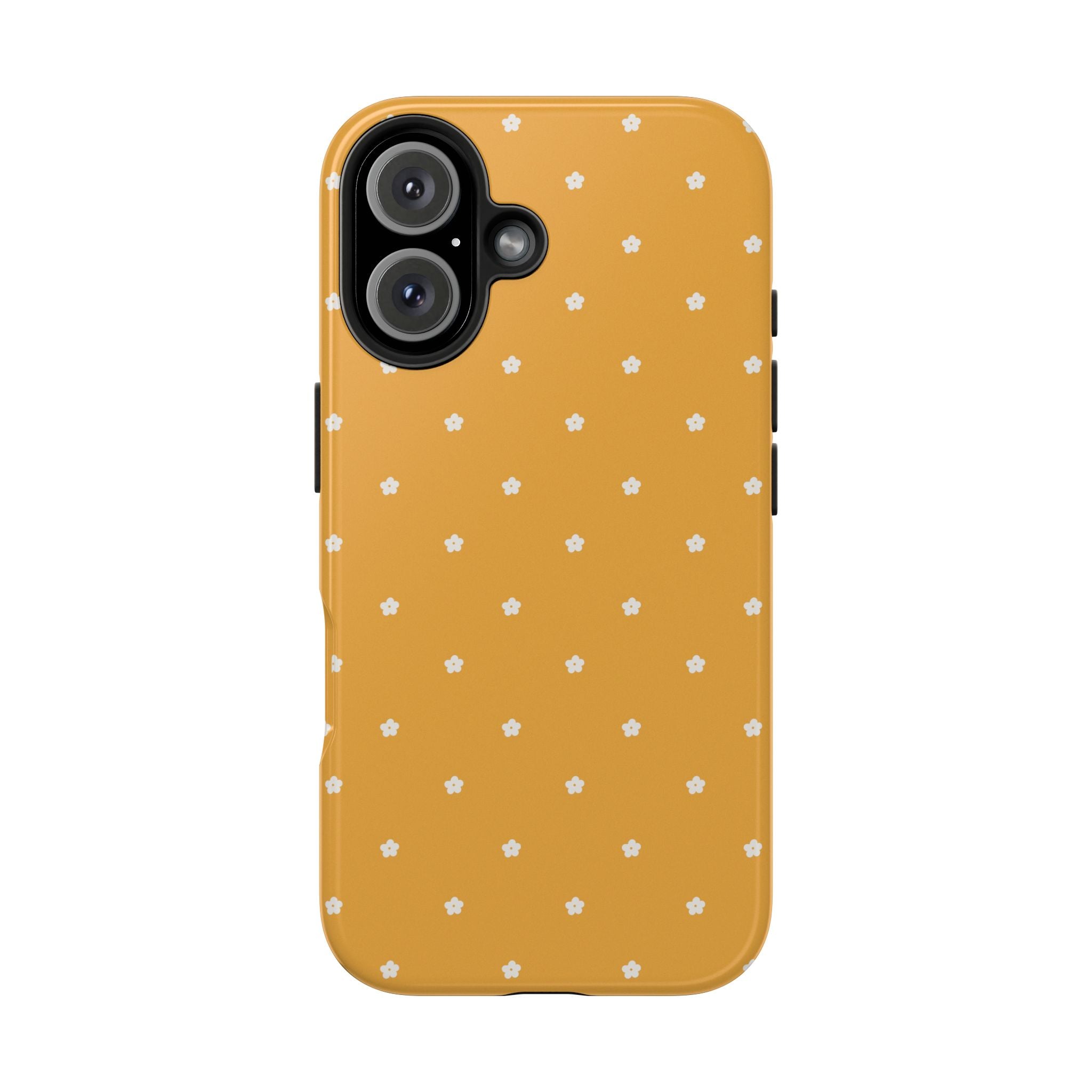 Ditsy Daisy Tough Phone Case — Mustard Floral Protective Cover