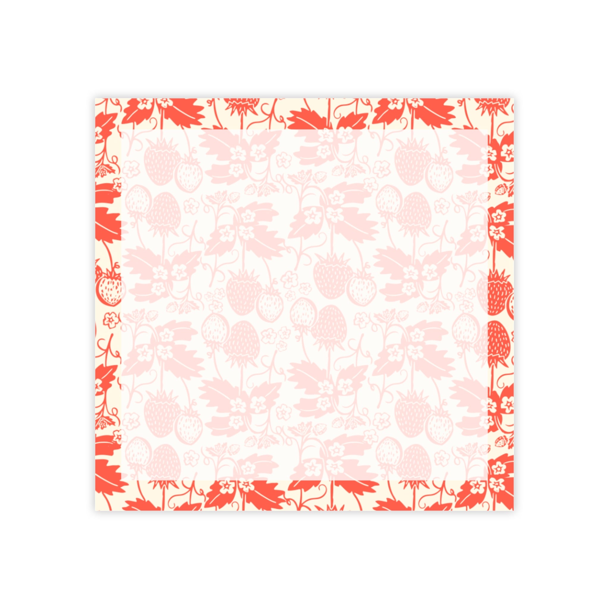 Stawberry Floral Border Post-it Note Pads — Coral Vintage Flower Sticky Notes