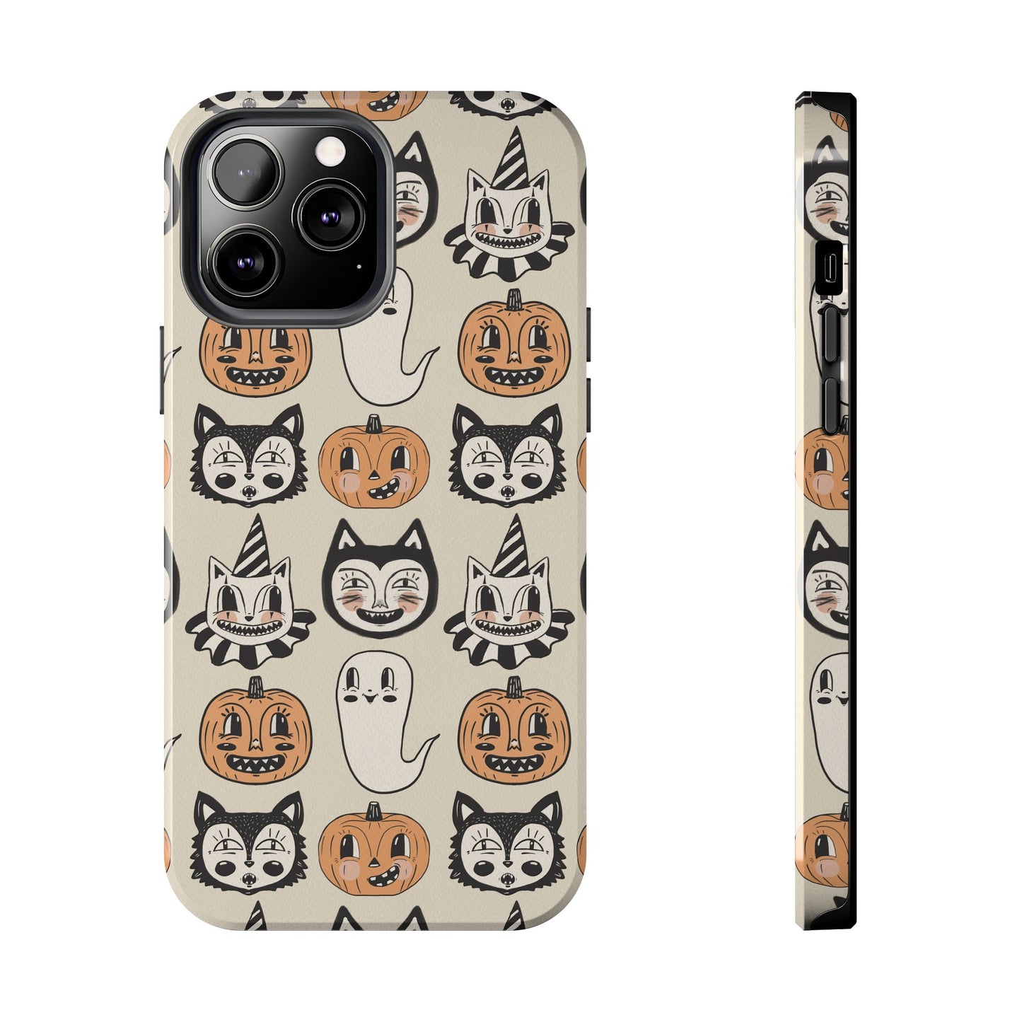 Halloween Cat & Pumpkin Phone Cases, Tough Phone Cover, Spooky Protective Case, Fall Aesthetic, Cute Halloween Gift