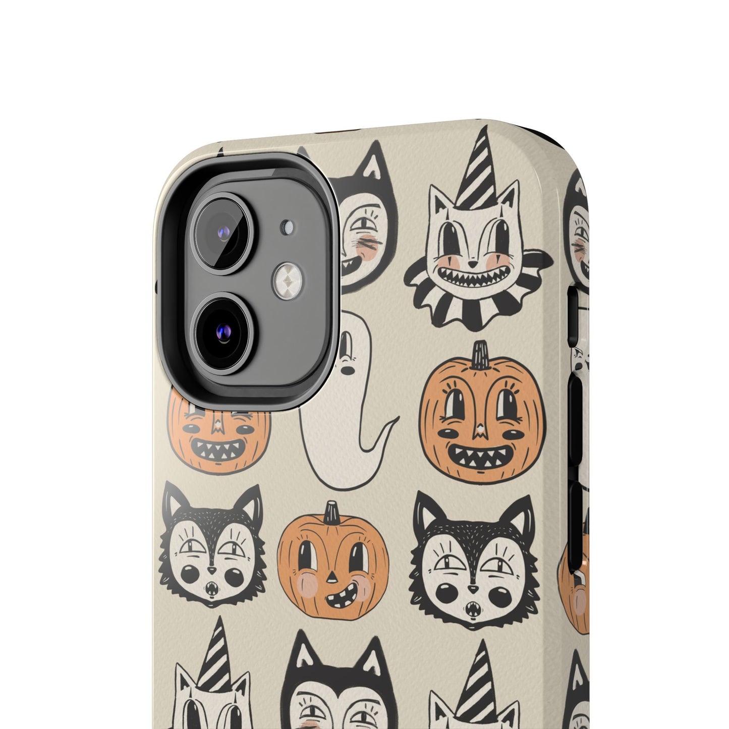 Halloween Cat & Pumpkin Phone Cases, Tough Phone Cover, Spooky Protective Case, Fall Aesthetic, Cute Halloween Gift