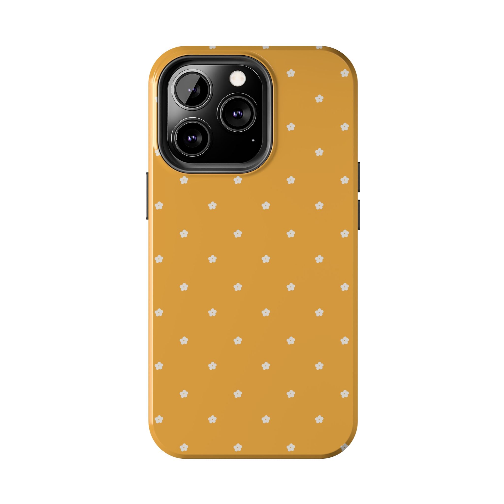 Ditsy Daisy Tough Phone Case — Mustard Floral Protective Cover