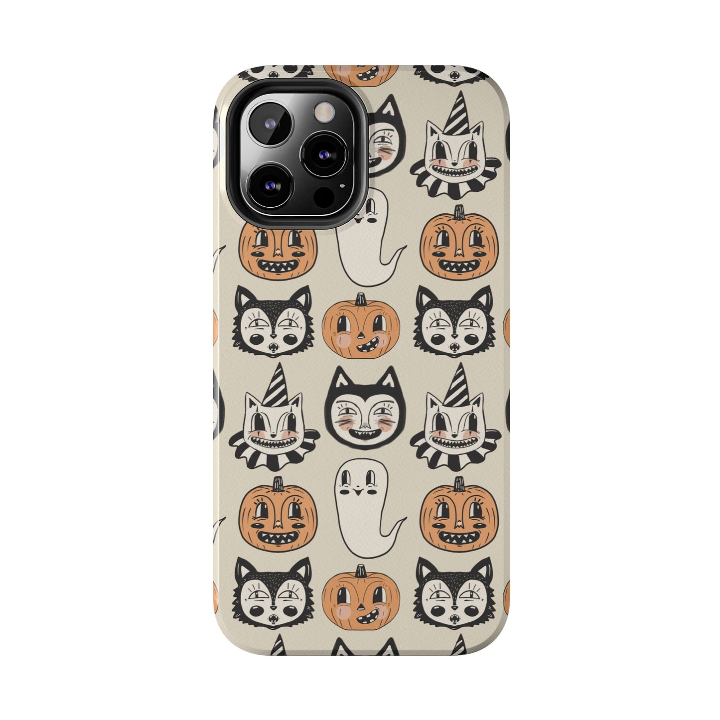 Halloween Cat & Pumpkin Phone Cases, Tough Phone Cover, Spooky Protective Case, Fall Aesthetic, Cute Halloween Gift