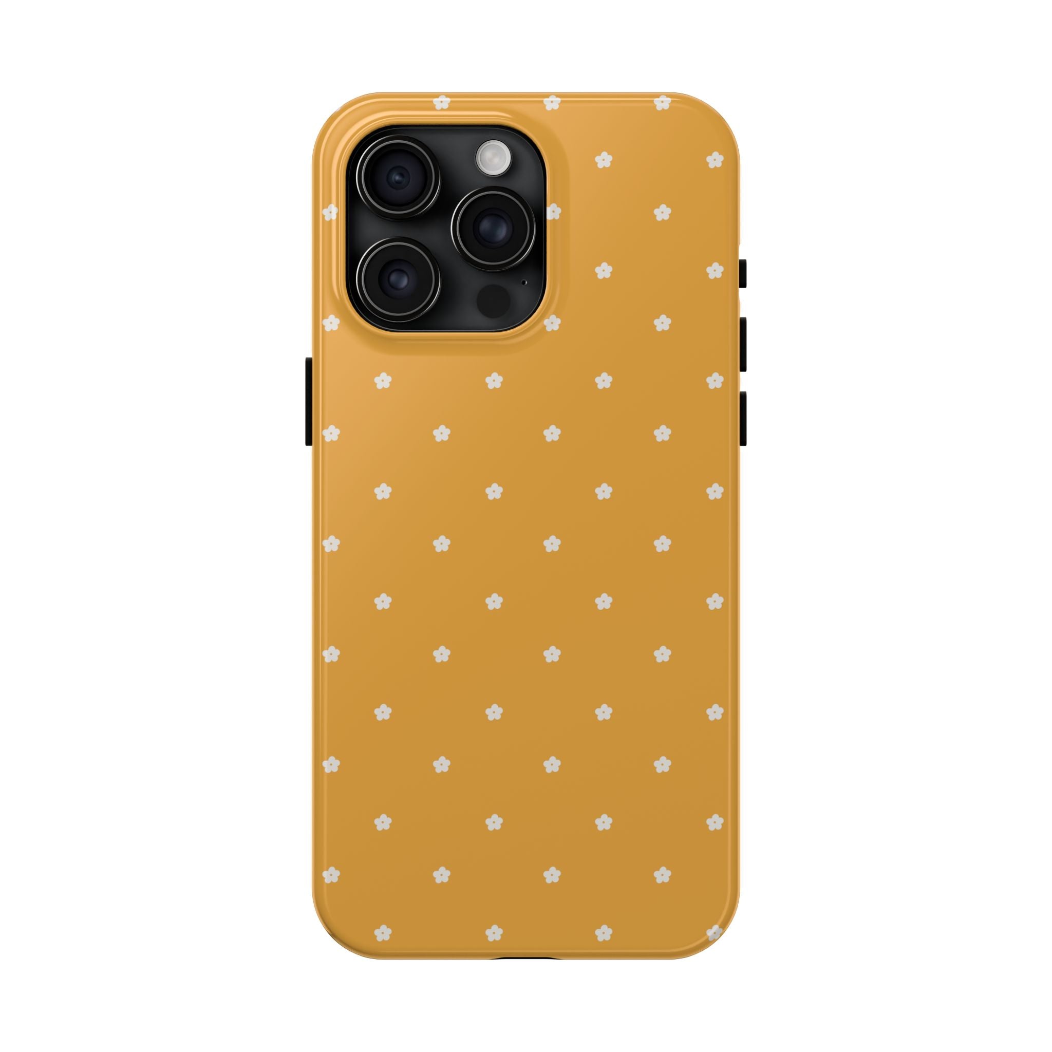 Ditsy Daisy Tough Phone Case — Mustard Floral Protective Cover