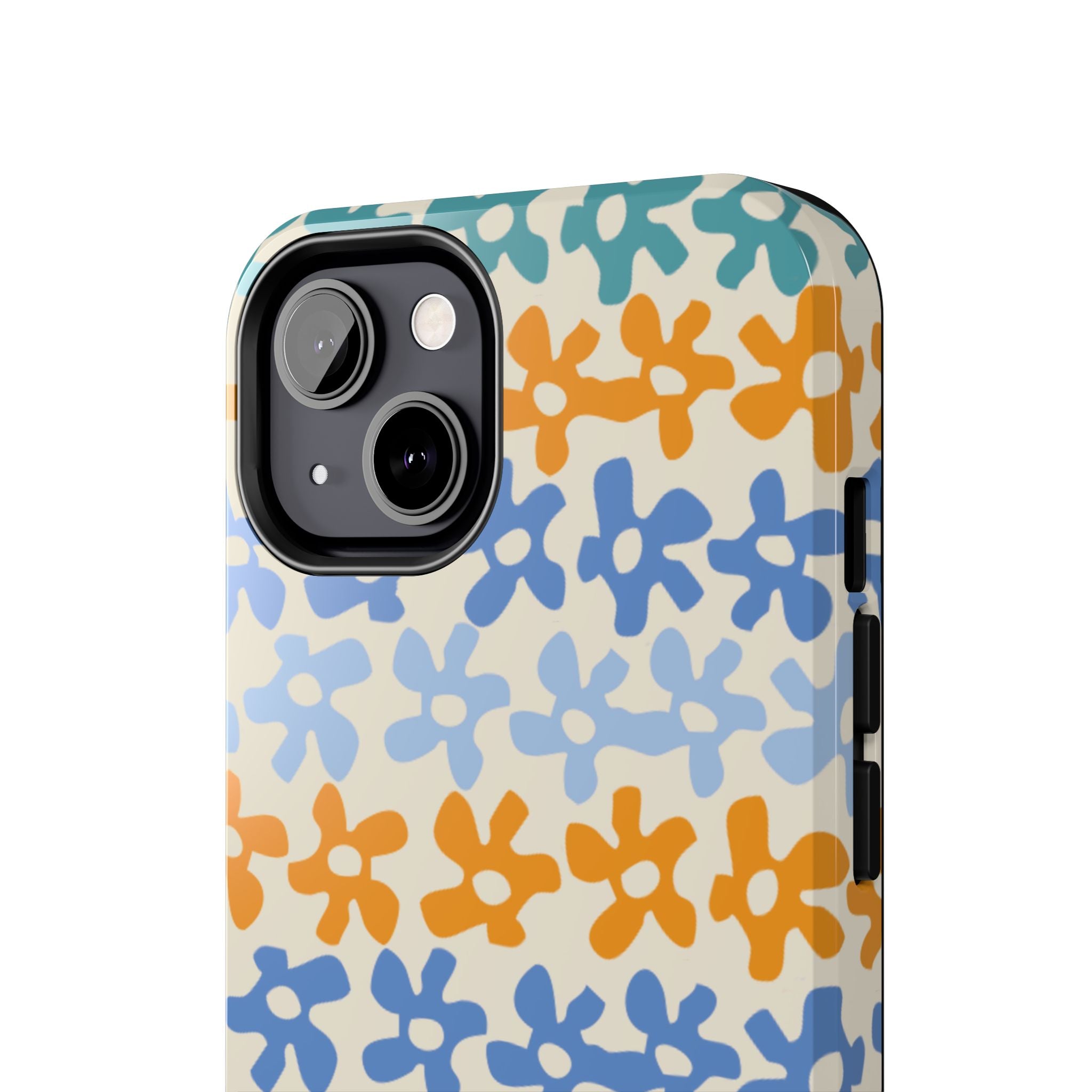 Floral Stripe Tough Phone Case — Colorful Retro Doodle Protection