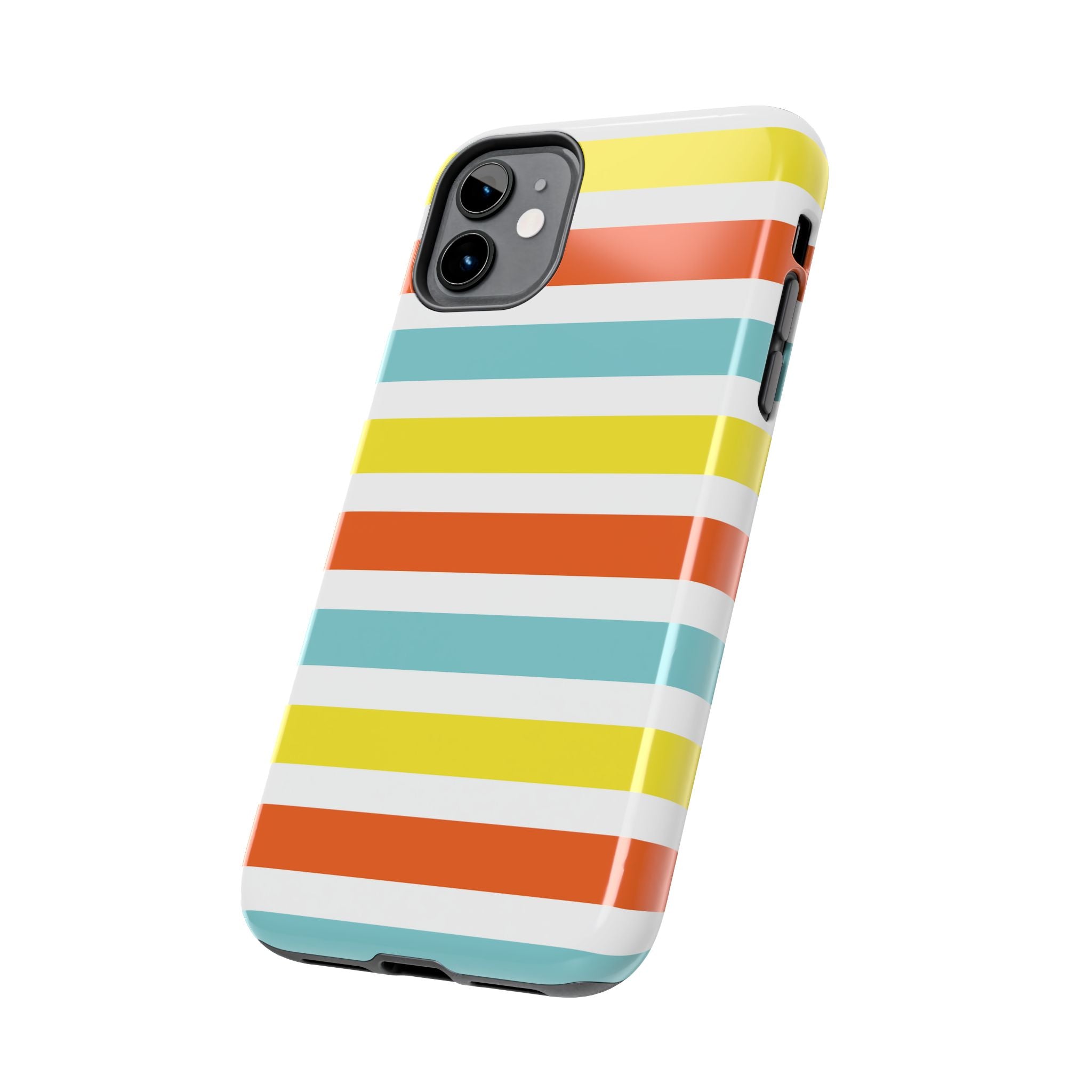 Striped Tough Phone Case — Retro Summer Color Block iPhone Case