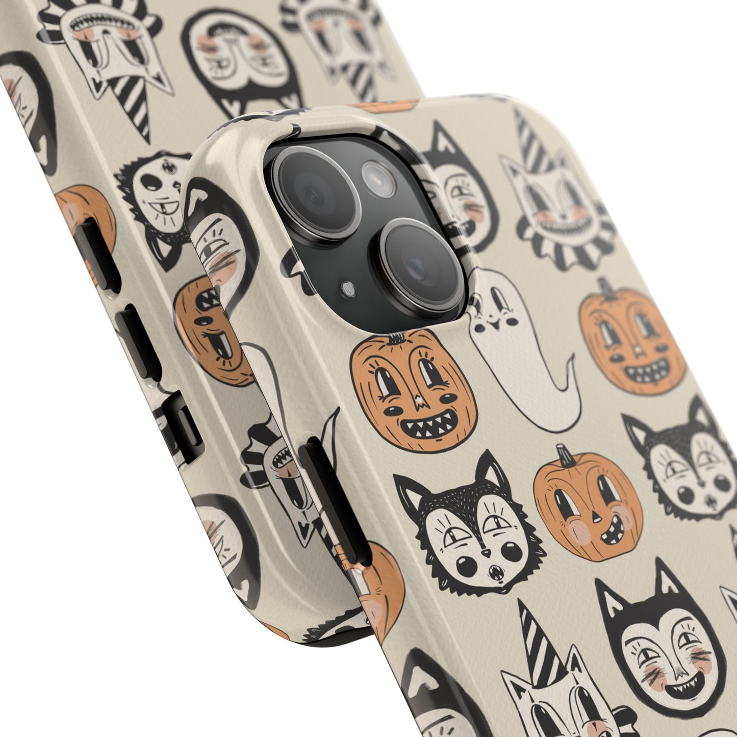 Halloween Cat & Pumpkin Phone Cases, Tough Phone Cover, Spooky Protective Case, Fall Aesthetic, Cute Halloween Gift