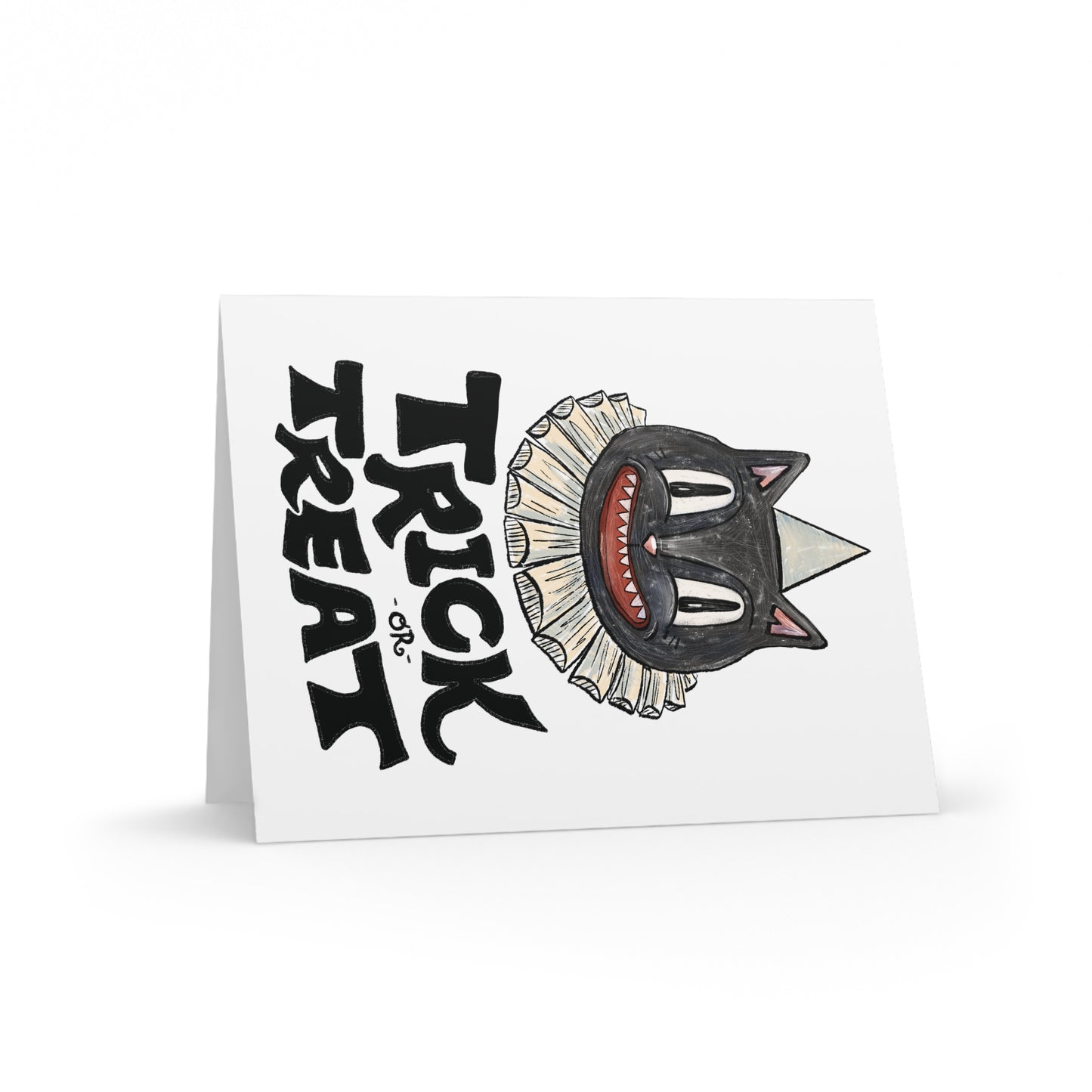 Halloween Greeting Cards Set - Trick or Treat Cat Design | Spooky Cards for Kids, Halloween Parties, Fall Celebrations, Card Making