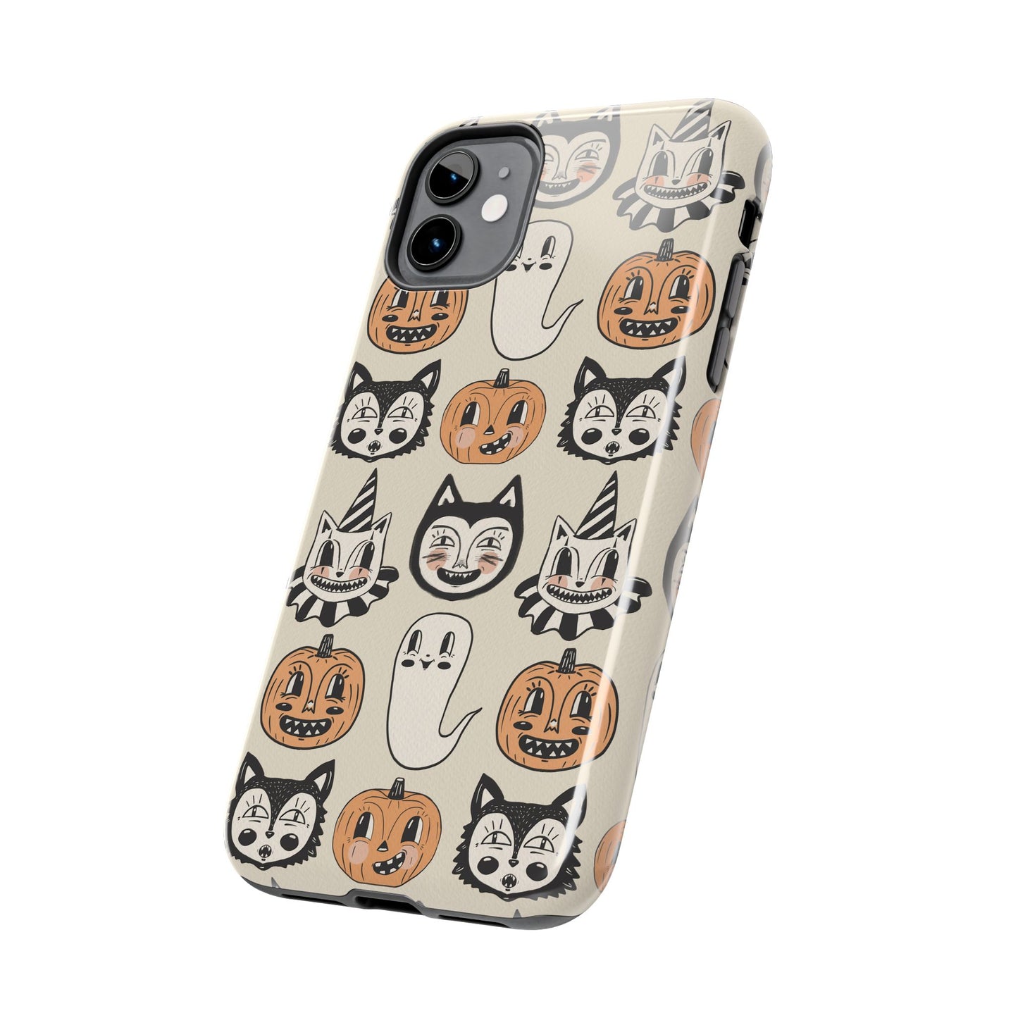 Halloween Cat & Pumpkin Phone Cases, Tough Phone Cover, Spooky Protective Case, Fall Aesthetic, Cute Halloween Gift