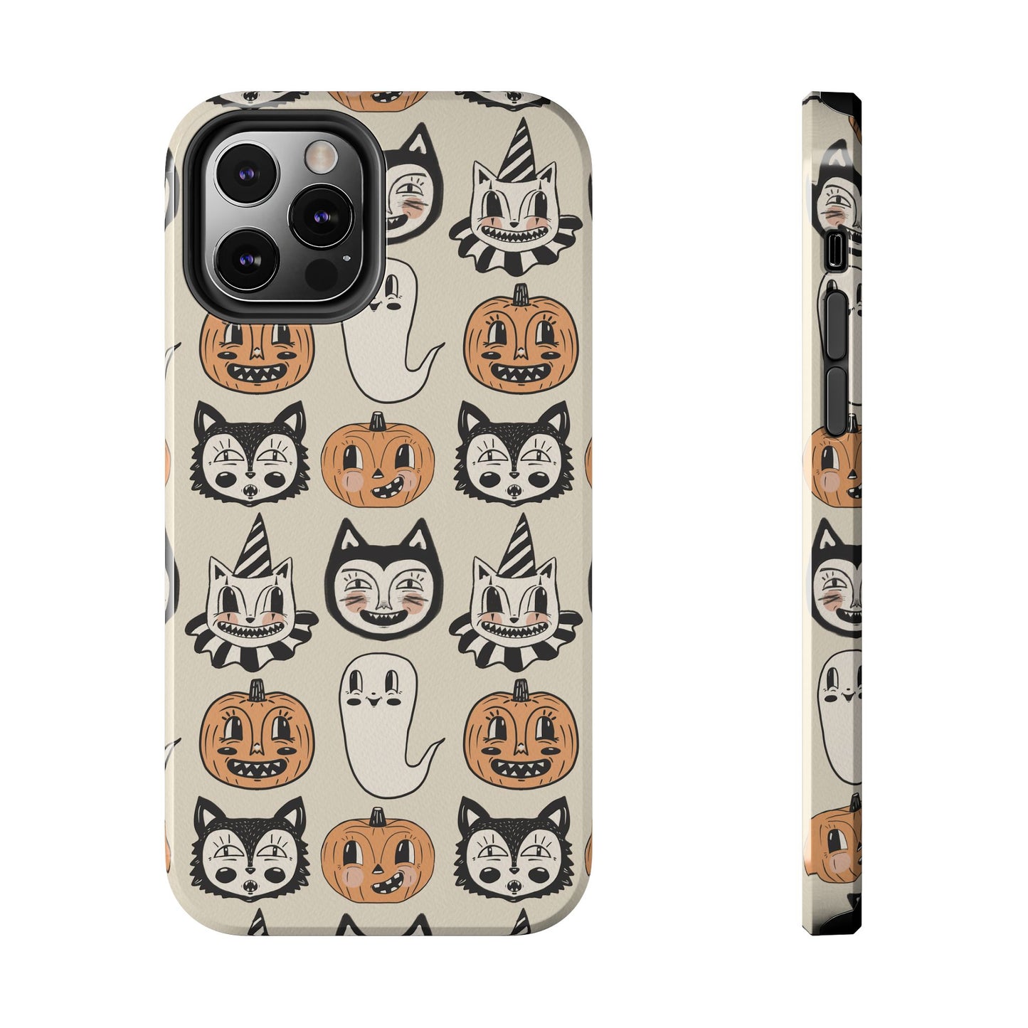 Halloween Cat & Pumpkin Phone Cases, Tough Phone Cover, Spooky Protective Case, Fall Aesthetic, Cute Halloween Gift
