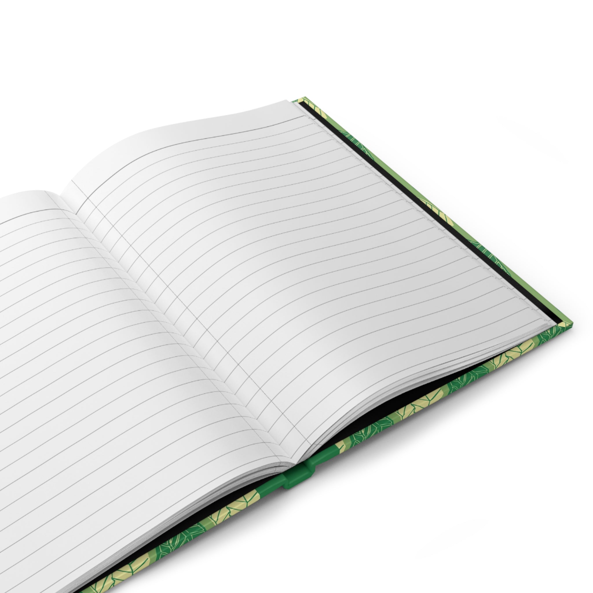 Leaf Pattern Hardcover Journal — Green Botanical Notebook