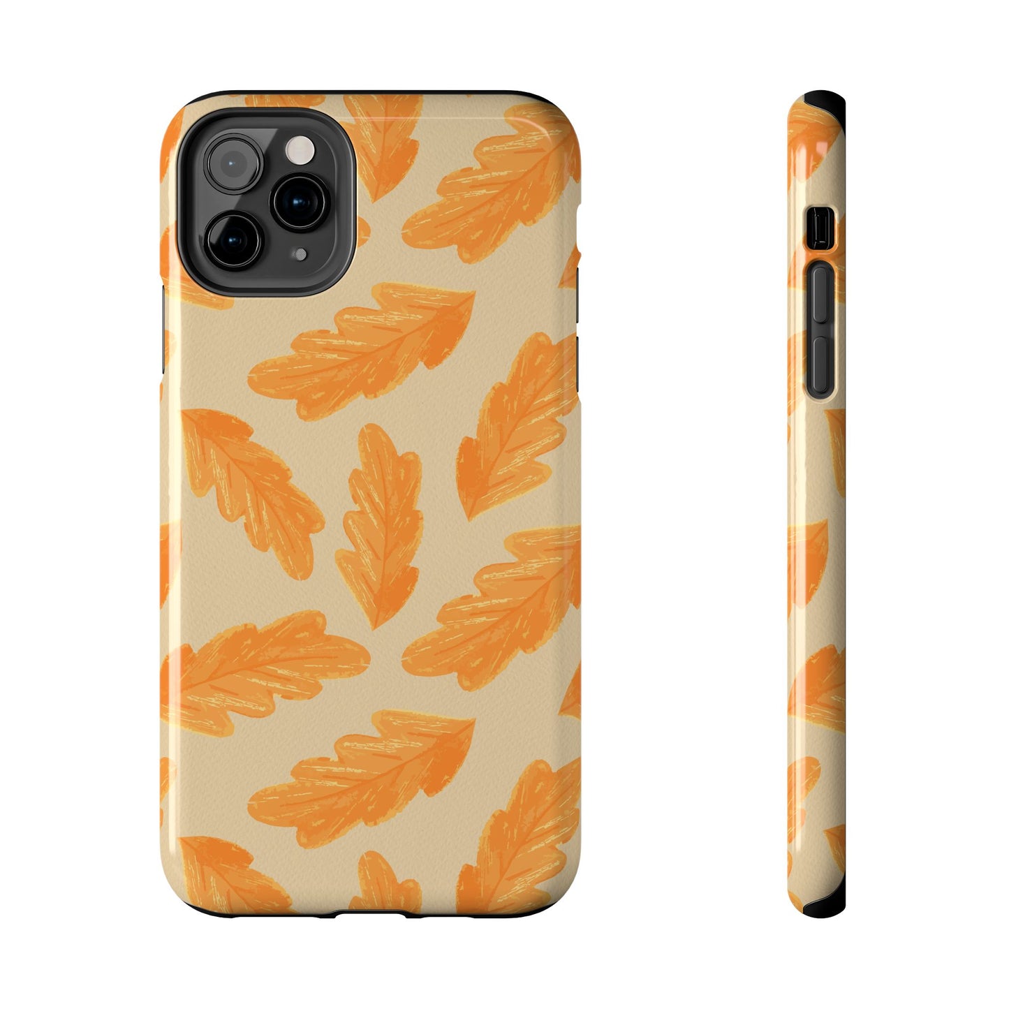 Autumn Leaf Phone Cases | Tough Fall Phone Covers, Seasonal Gifts, Stylish Accessories, Unique Designs, Orange Leaf Pattern