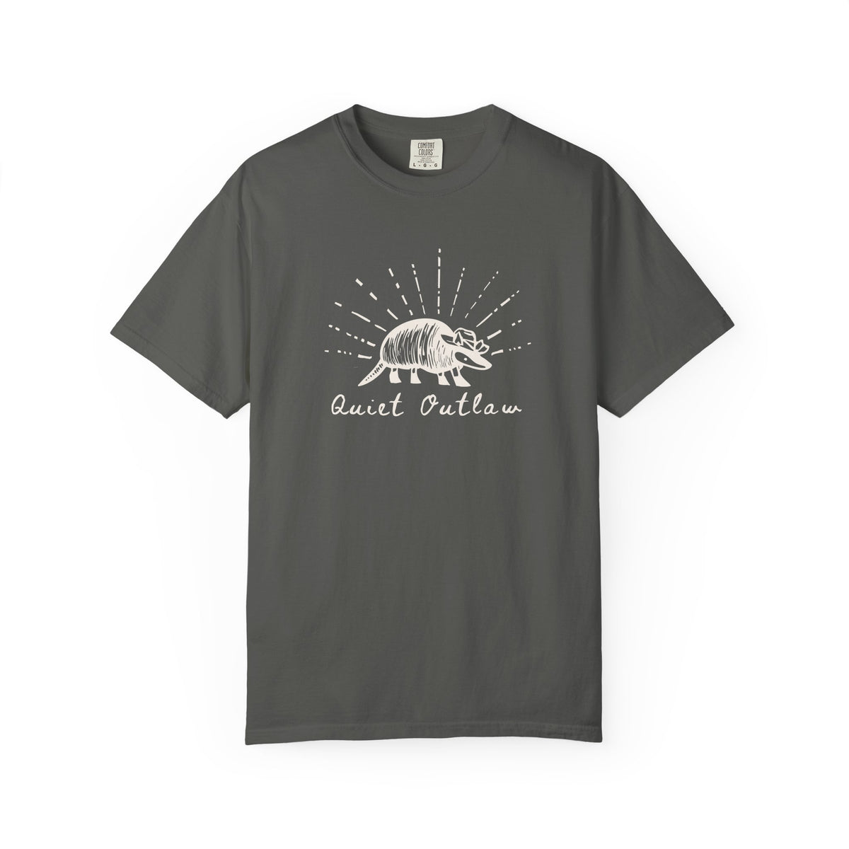 Unisex Garment-Dyed T-Shirt with 'Quiet Outlaw' Design, Casual Wear, Gift for Nature Lovers, Vintage Style Tee, Eco-Friendly Fashion
