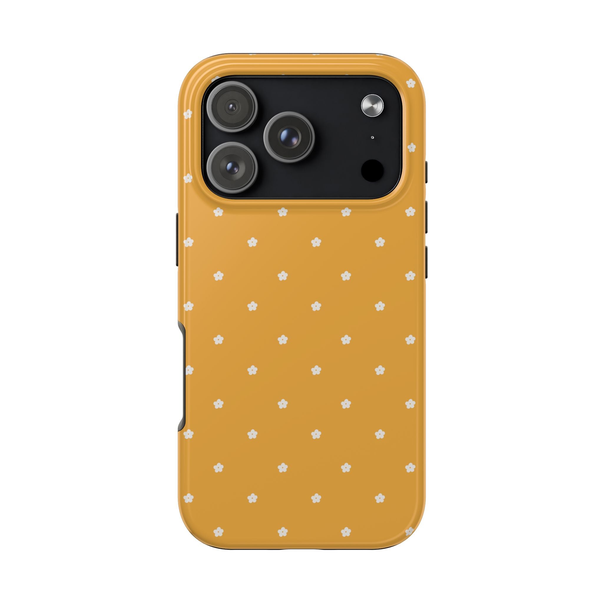 Ditsy Daisy Tough Phone Case — Mustard Floral Protective Cover