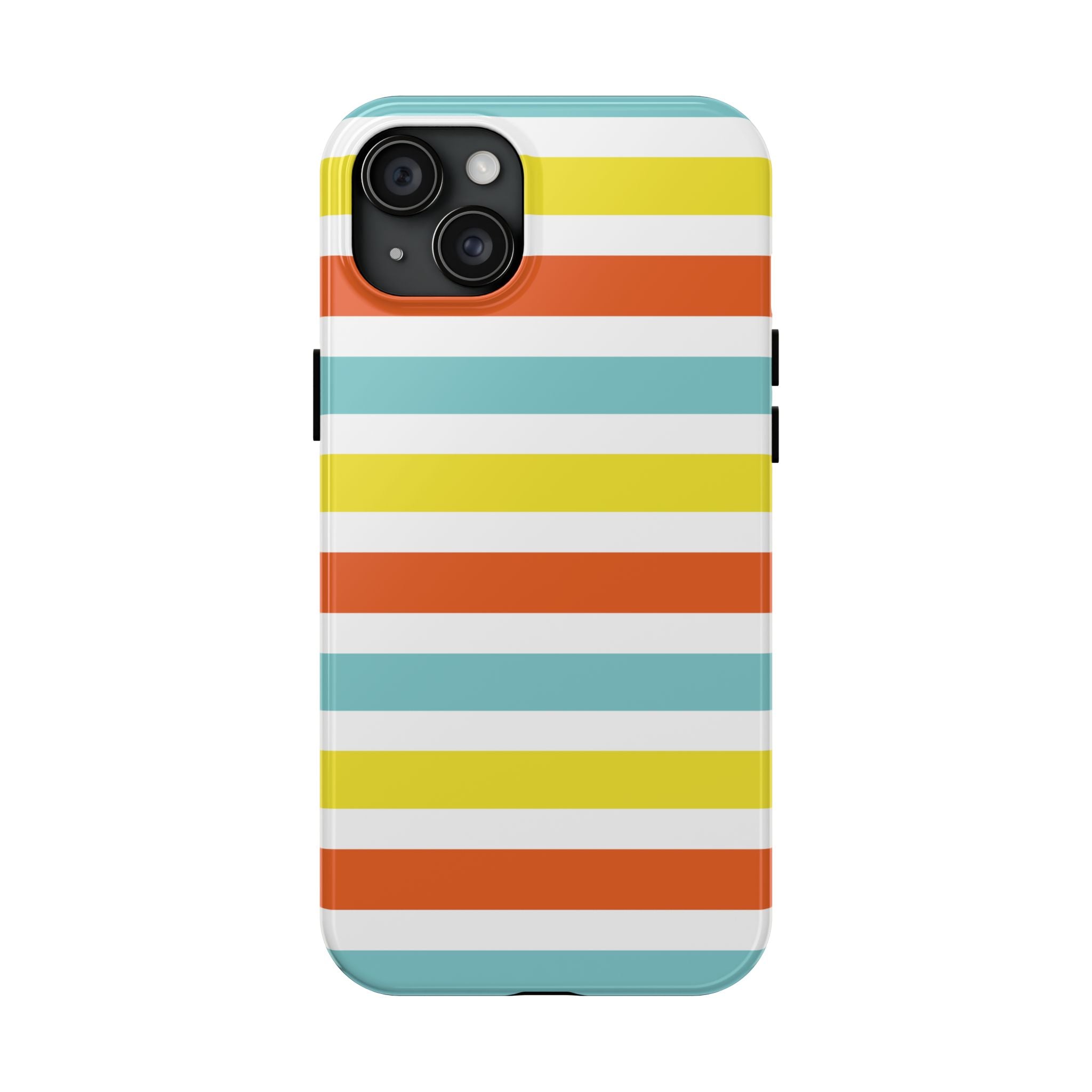 Striped Tough Phone Case — Retro Summer Color Block iPhone Case