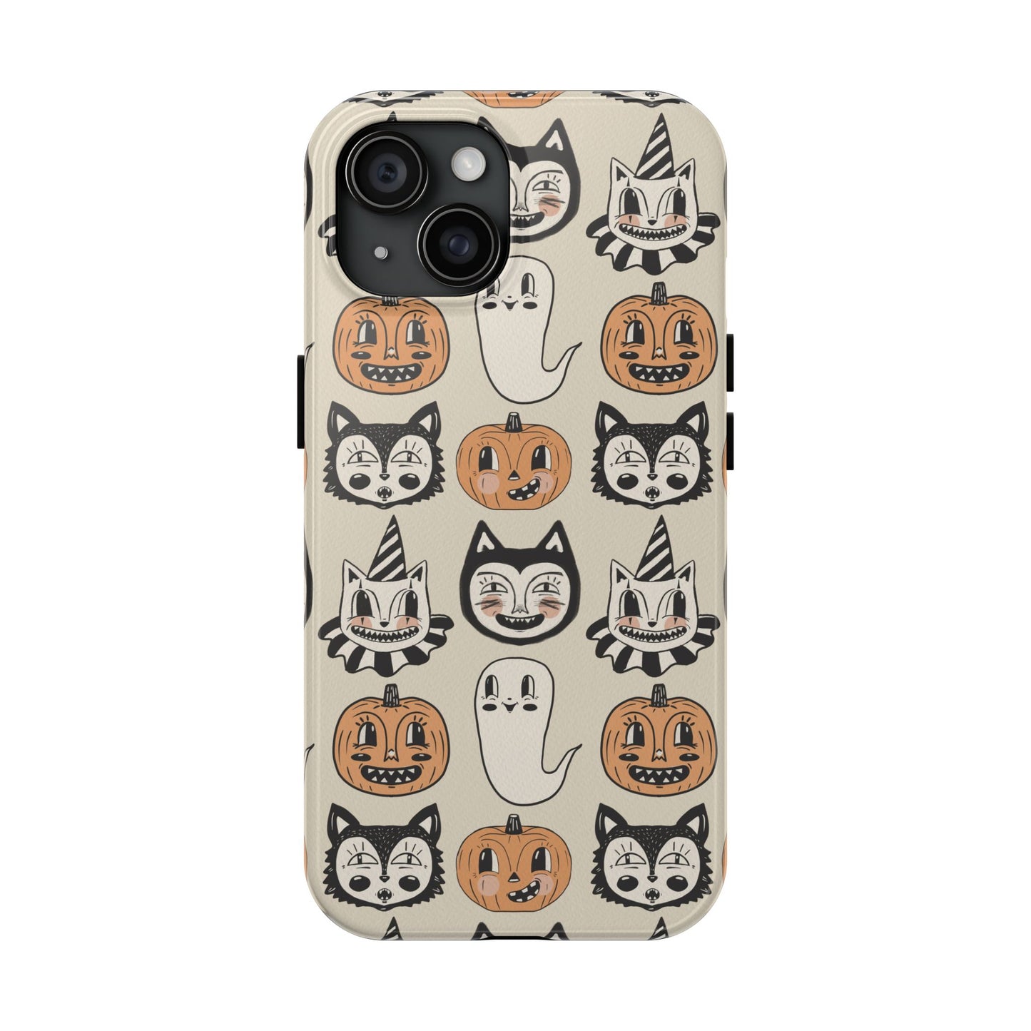 Halloween Cat & Pumpkin Phone Cases, Tough Phone Cover, Spooky Protective Case, Fall Aesthetic, Cute Halloween Gift