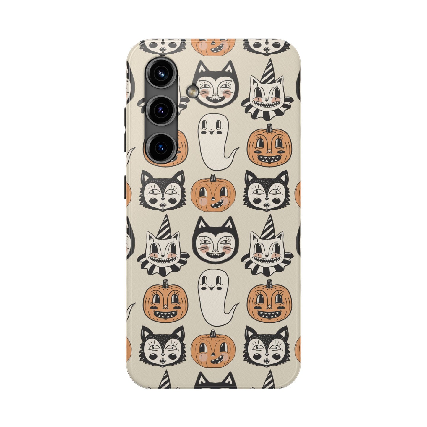 Halloween Cat & Pumpkin Phone Cases, Tough Phone Cover, Spooky Protective Case, Fall Aesthetic, Cute Halloween Gift