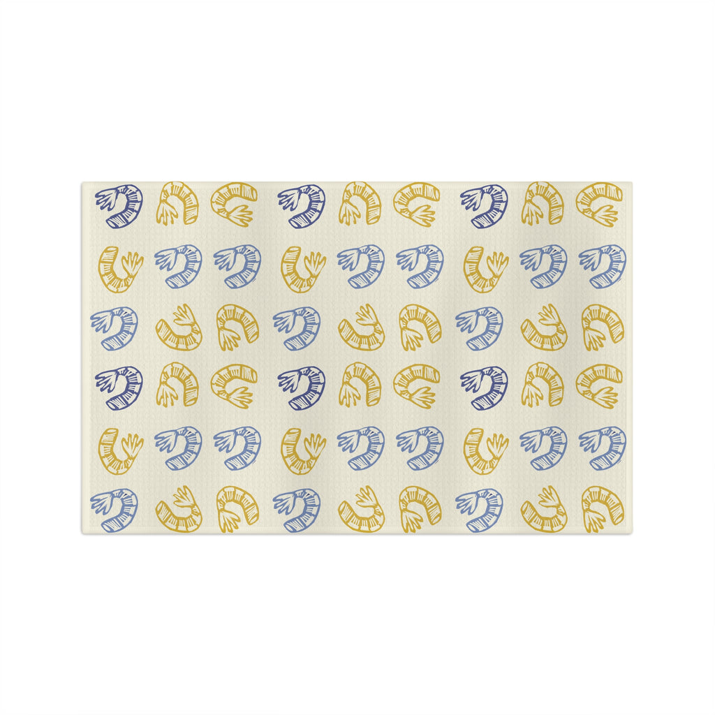 Shrimp Pattern Microfiber Tea Towel — Cute Coastal Kitchen Towel