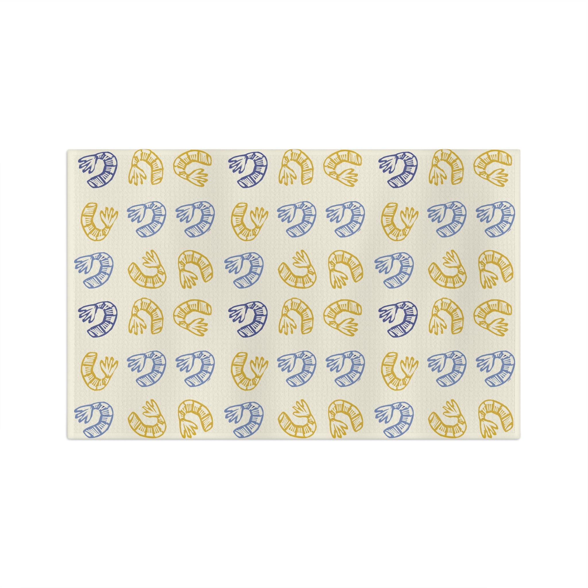 Shrimp Pattern Microfiber Tea Towel — Cute Coastal Kitchen Towel