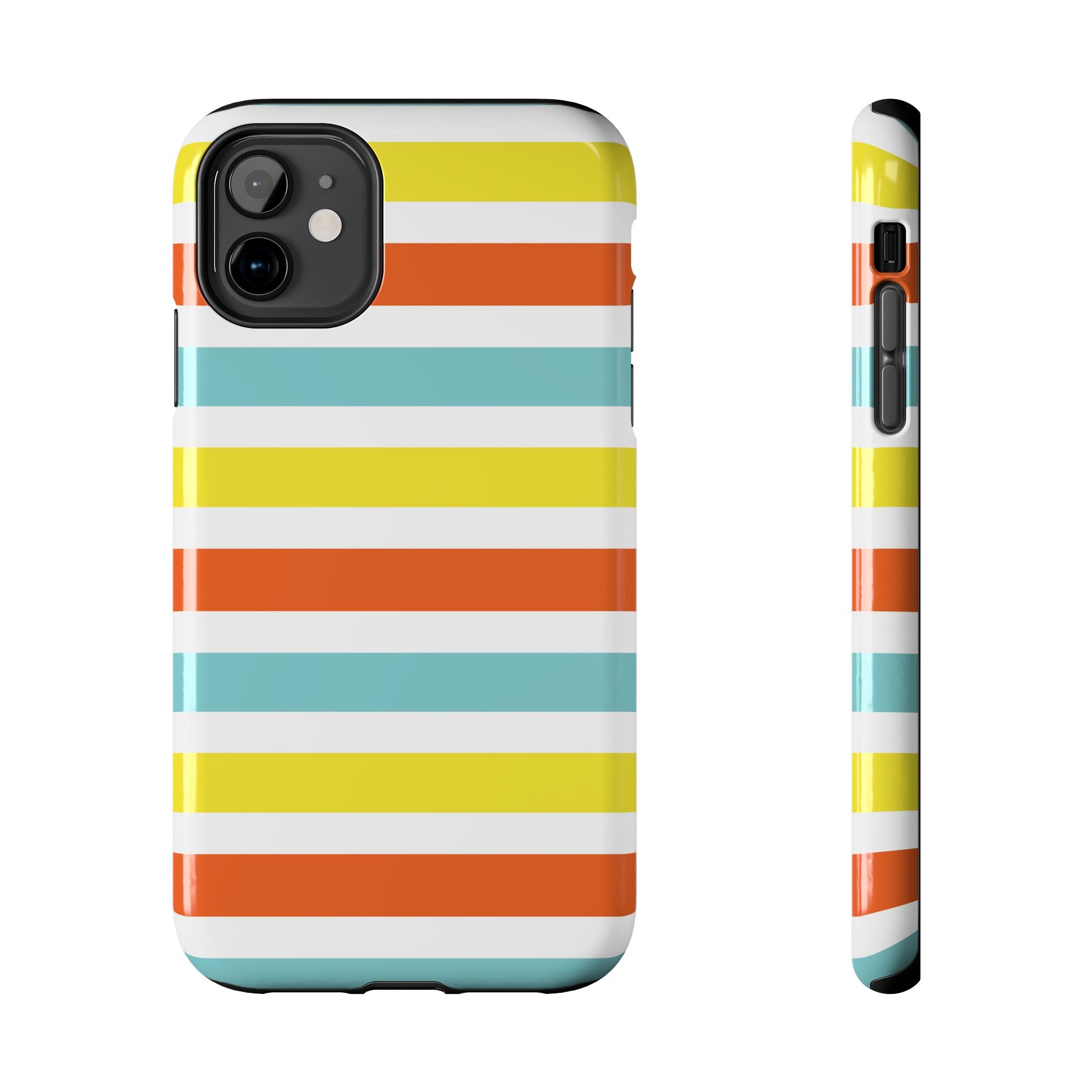 Striped Tough Phone Case — Retro Summer Color Block iPhone Case