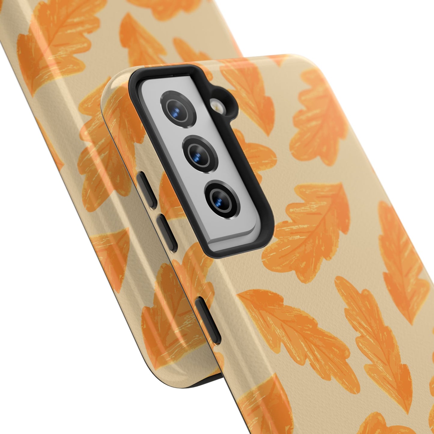 Autumn Leaf Phone Cases | Tough Fall Phone Covers, Seasonal Gifts, Stylish Accessories, Unique Designs, Orange Leaf Pattern