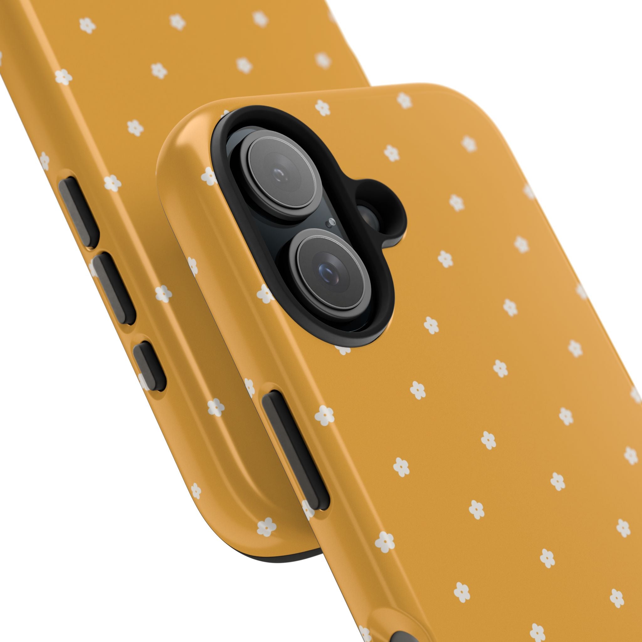 Ditsy Daisy Tough Phone Case — Mustard Floral Protective Cover