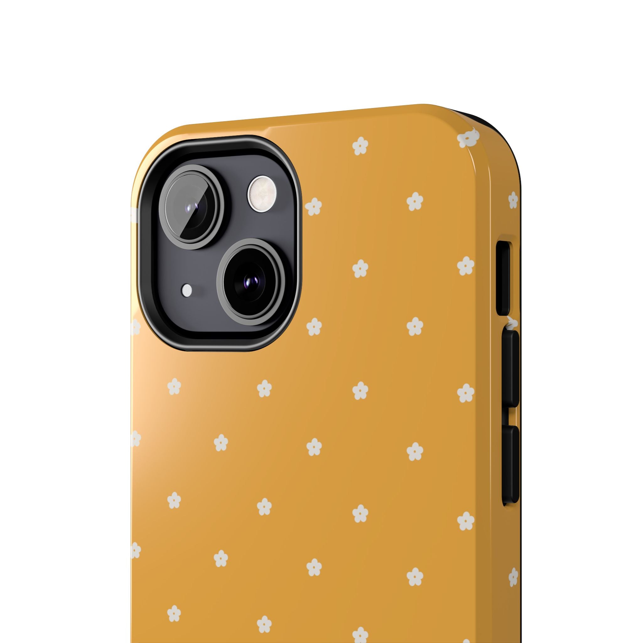 Ditsy Daisy Tough Phone Case — Mustard Floral Protective Cover