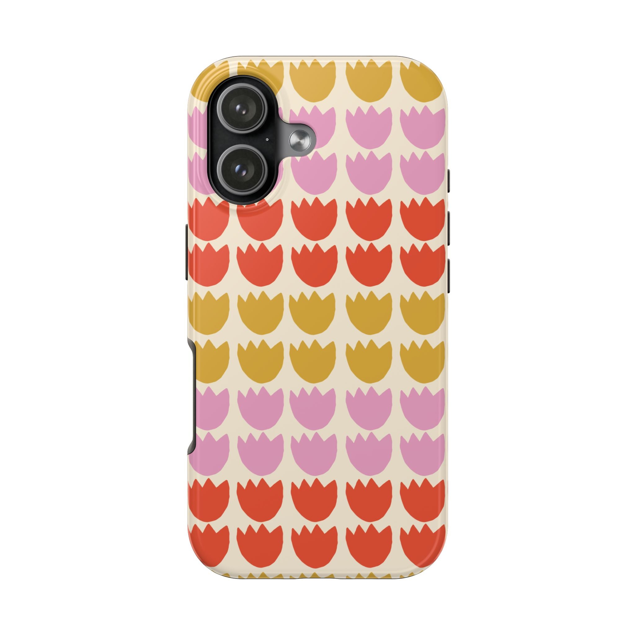 Retro Tulip Tough Phone Case — Colorful Floral Pattern Protective Cover