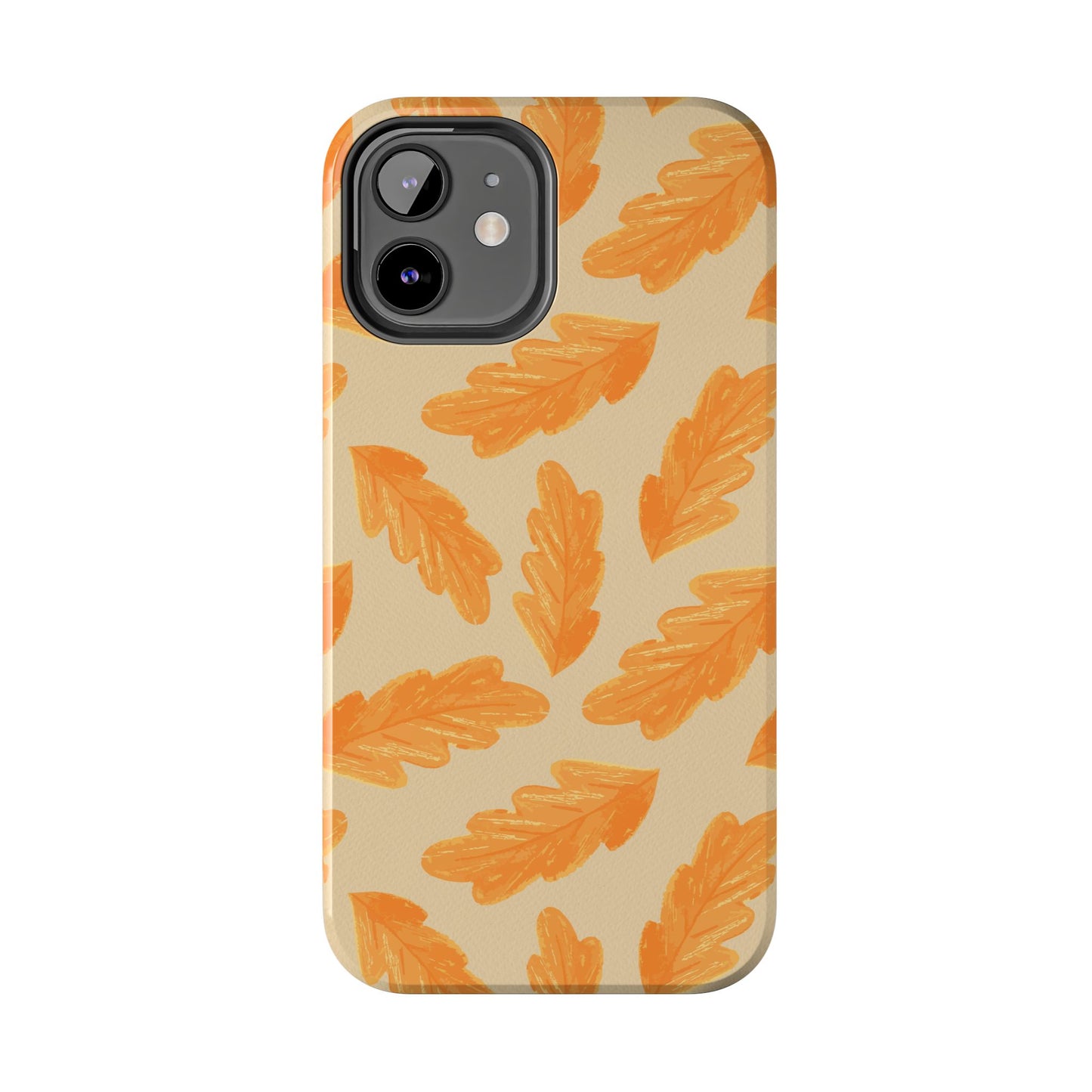 Autumn Leaf Phone Cases | Tough Fall Phone Covers, Seasonal Gifts, Stylish Accessories, Unique Designs, Orange Leaf Pattern