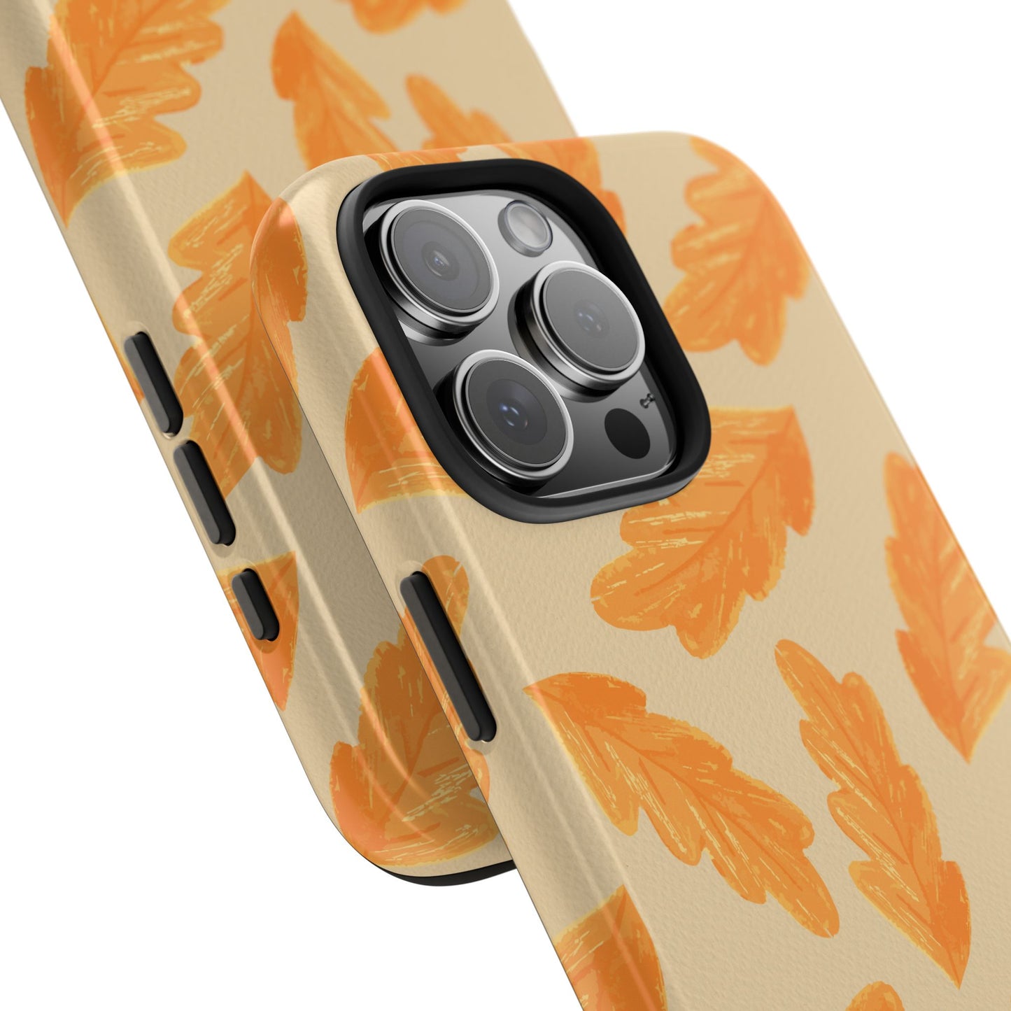 Autumn Leaf Phone Cases | Tough Fall Phone Covers, Seasonal Gifts, Stylish Accessories, Unique Designs, Orange Leaf Pattern