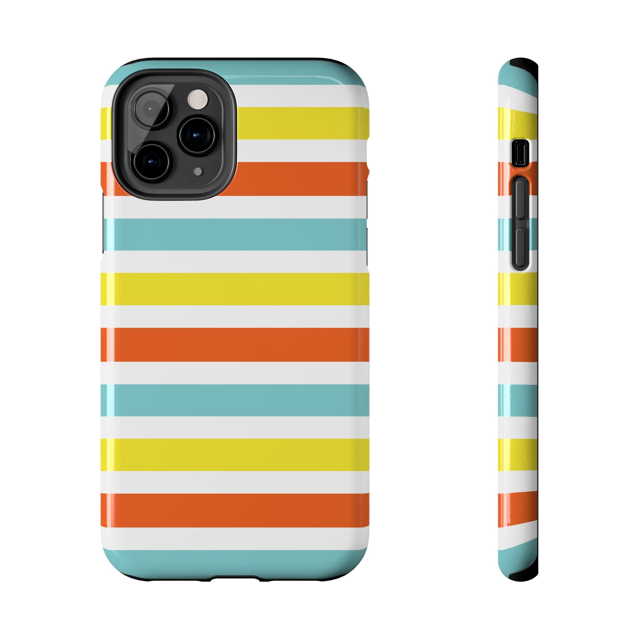 Striped Tough Phone Case — Retro Summer Color Block iPhone Case