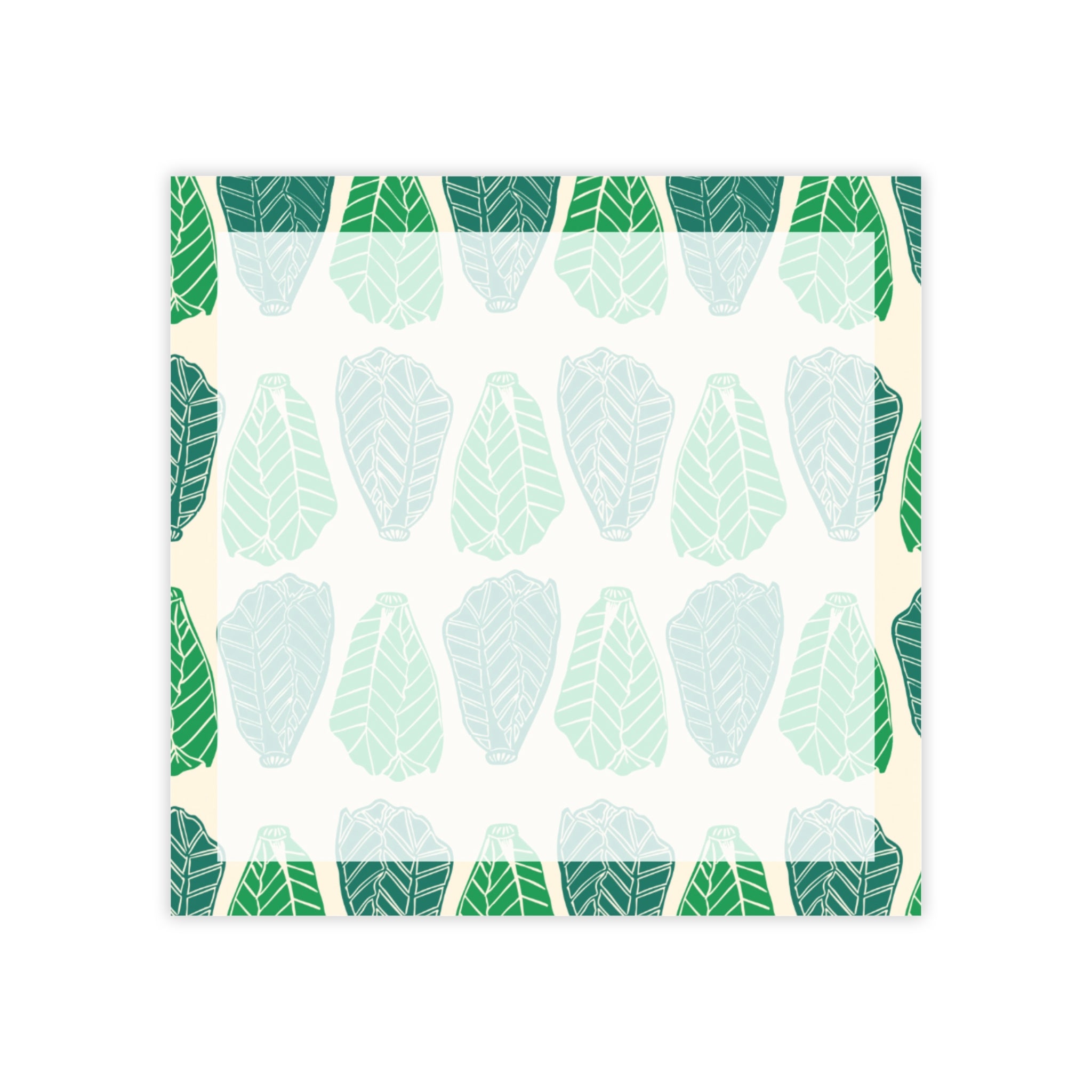 Lettuce Leaf Pattern Post-it® Note Pads — Green Botanical Sticky Notes