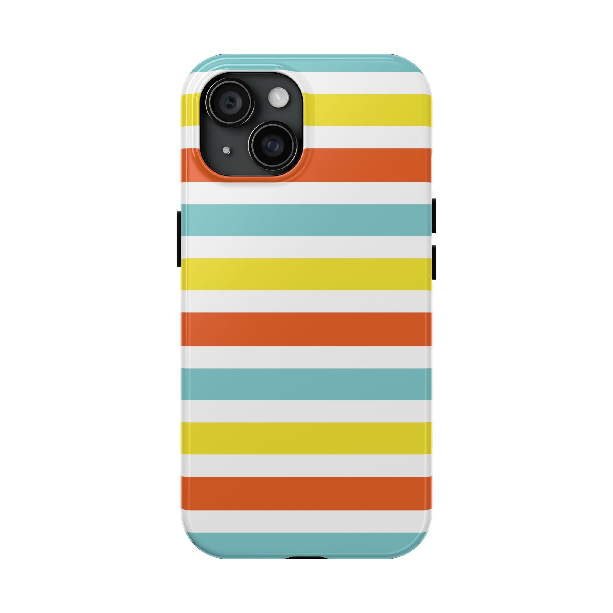 Striped Tough Phone Case — Retro Summer Color Block iPhone Case