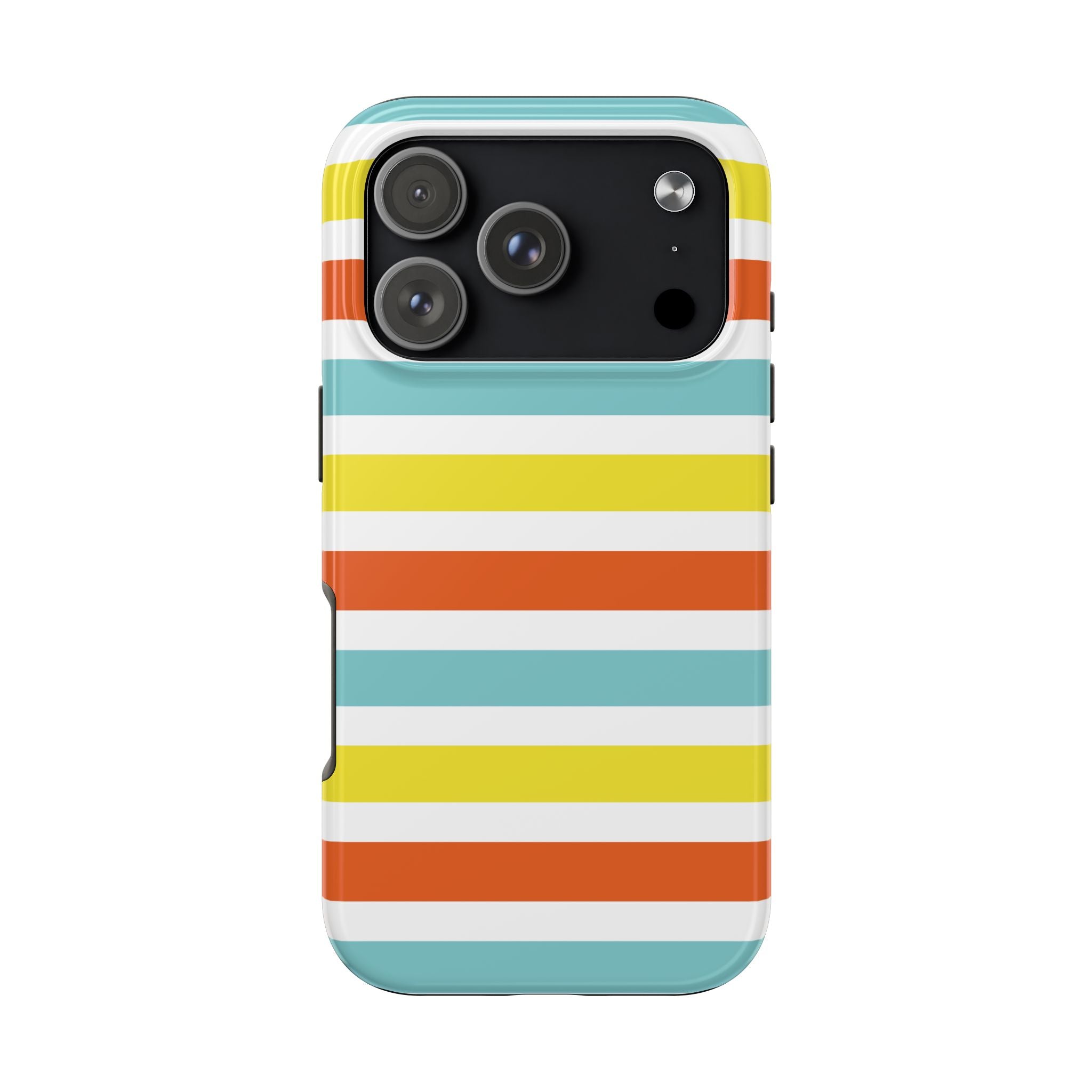 Striped Tough Phone Case — Retro Summer Color Block iPhone Case