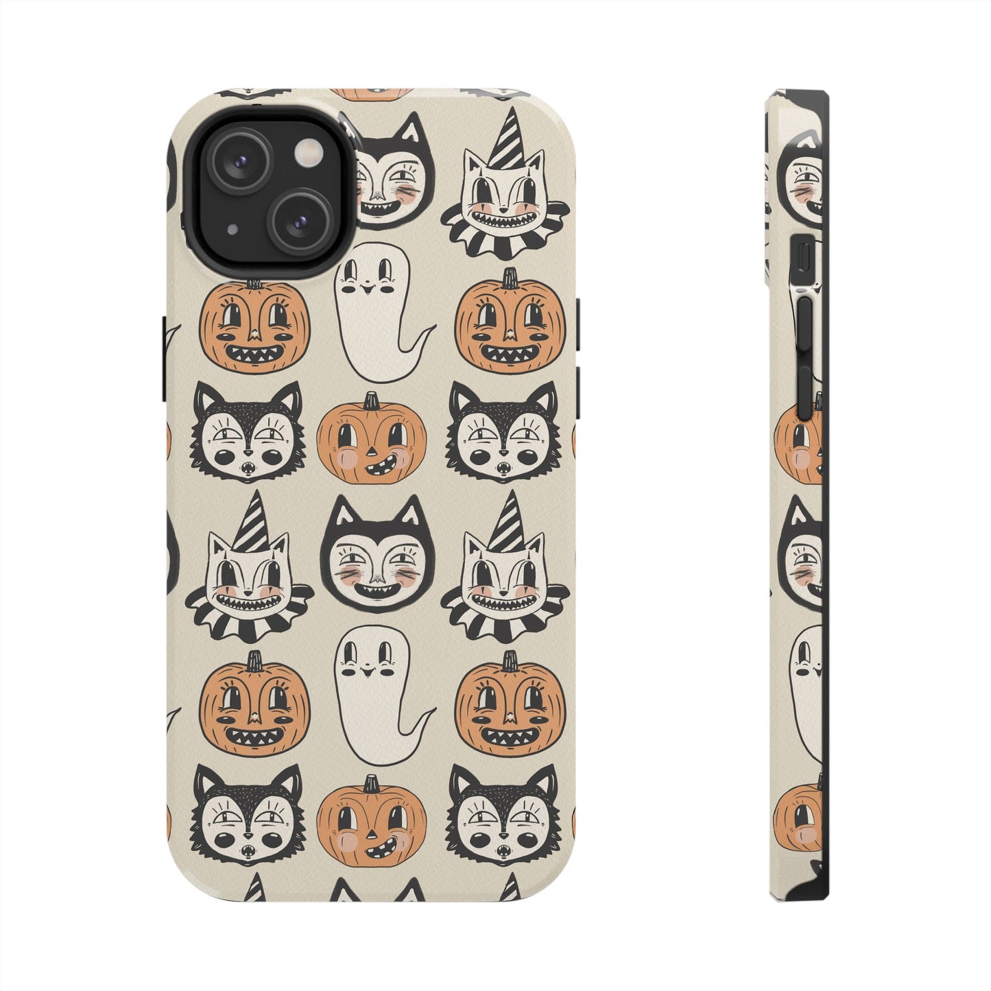 Halloween Cat & Pumpkin Phone Cases, Tough Phone Cover, Spooky Protective Case, Fall Aesthetic, Cute Halloween Gift