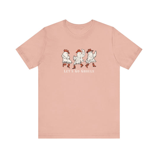 Spooky Fun Let's Go Ghouls Ghost Tee - Halloween Shirt, Casual Wear, Cute Ghost Design, Trick or Treat, Ghouls Tee