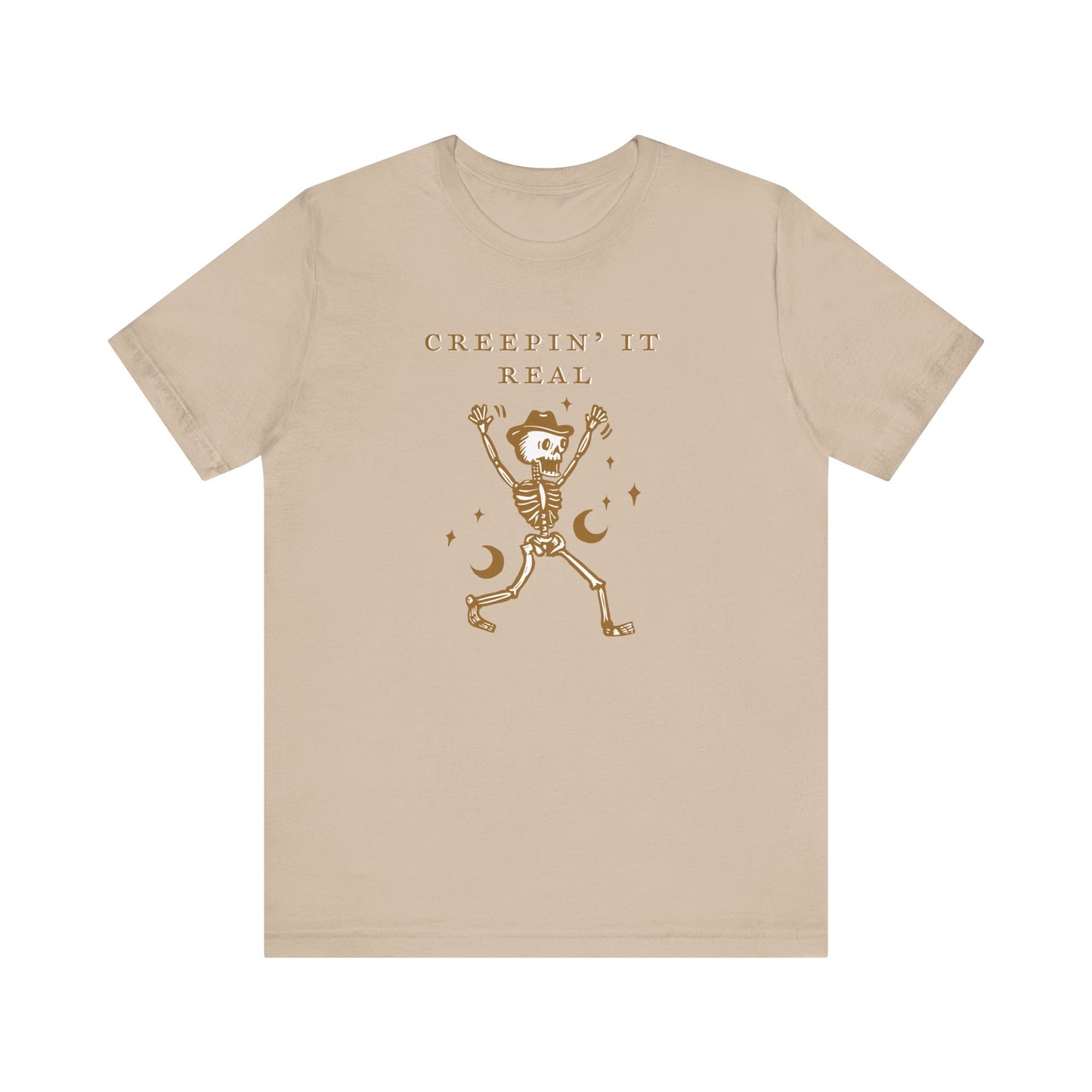 Creep It Real Skeleton Tee, Halloween Shirt, Unisex Graphic Tee, Spooky Season Apparel, Comfortable Casual Wear, Fun Halloween Gift