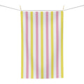 Striped Pastel Microfiber Tea Towel — Pink & Yellow Kitchen Stripe