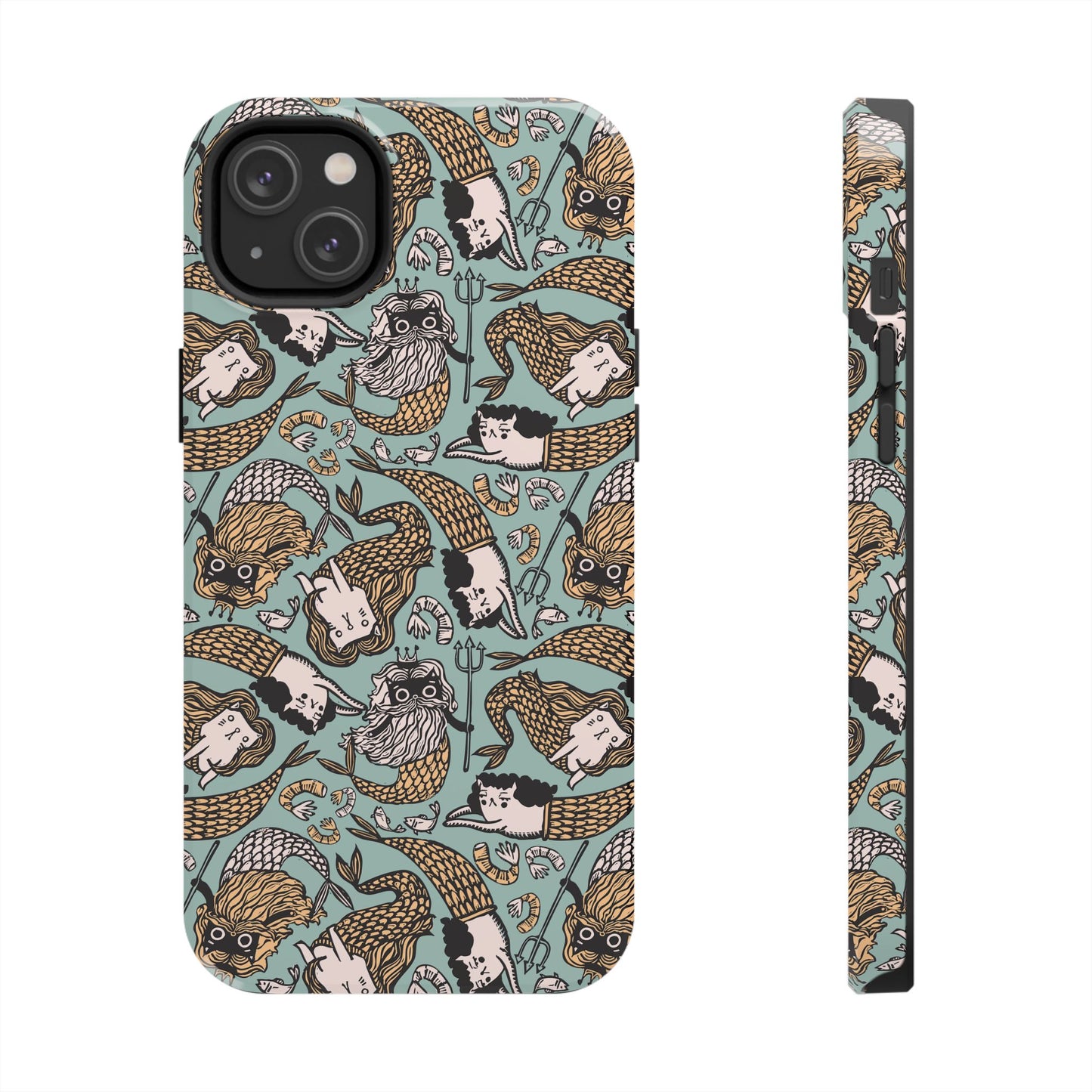 Cat Mermaid Tough Phone Case - Quirky Phone Art for Maximalists