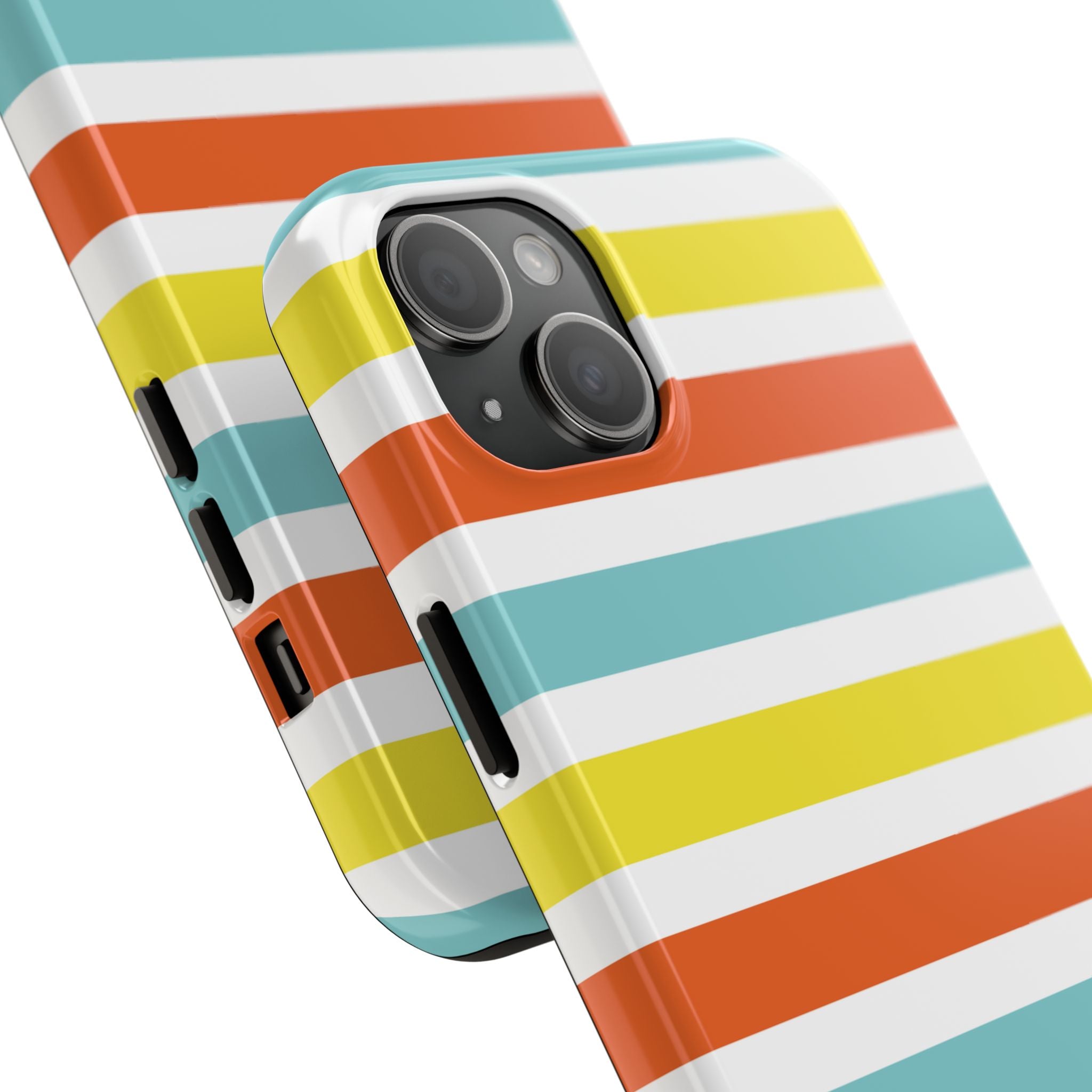 Striped Tough Phone Case — Retro Summer Color Block iPhone Case
