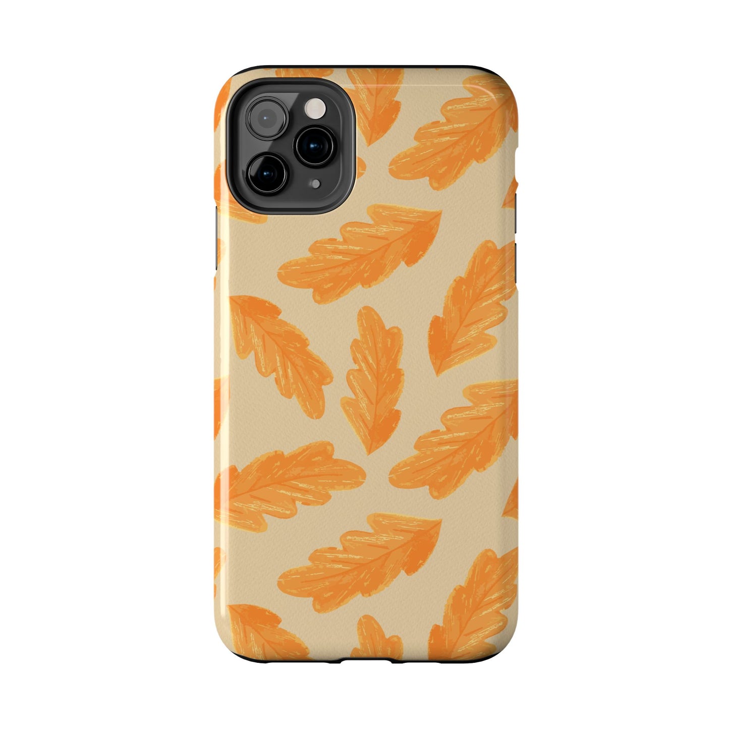 Autumn Leaf Phone Cases | Tough Fall Phone Covers, Seasonal Gifts, Stylish Accessories, Unique Designs, Orange Leaf Pattern