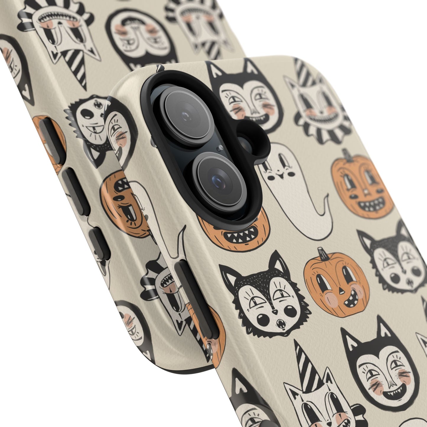 Halloween Cat & Pumpkin Phone Cases, Tough Phone Cover, Spooky Protective Case, Fall Aesthetic, Cute Halloween Gift