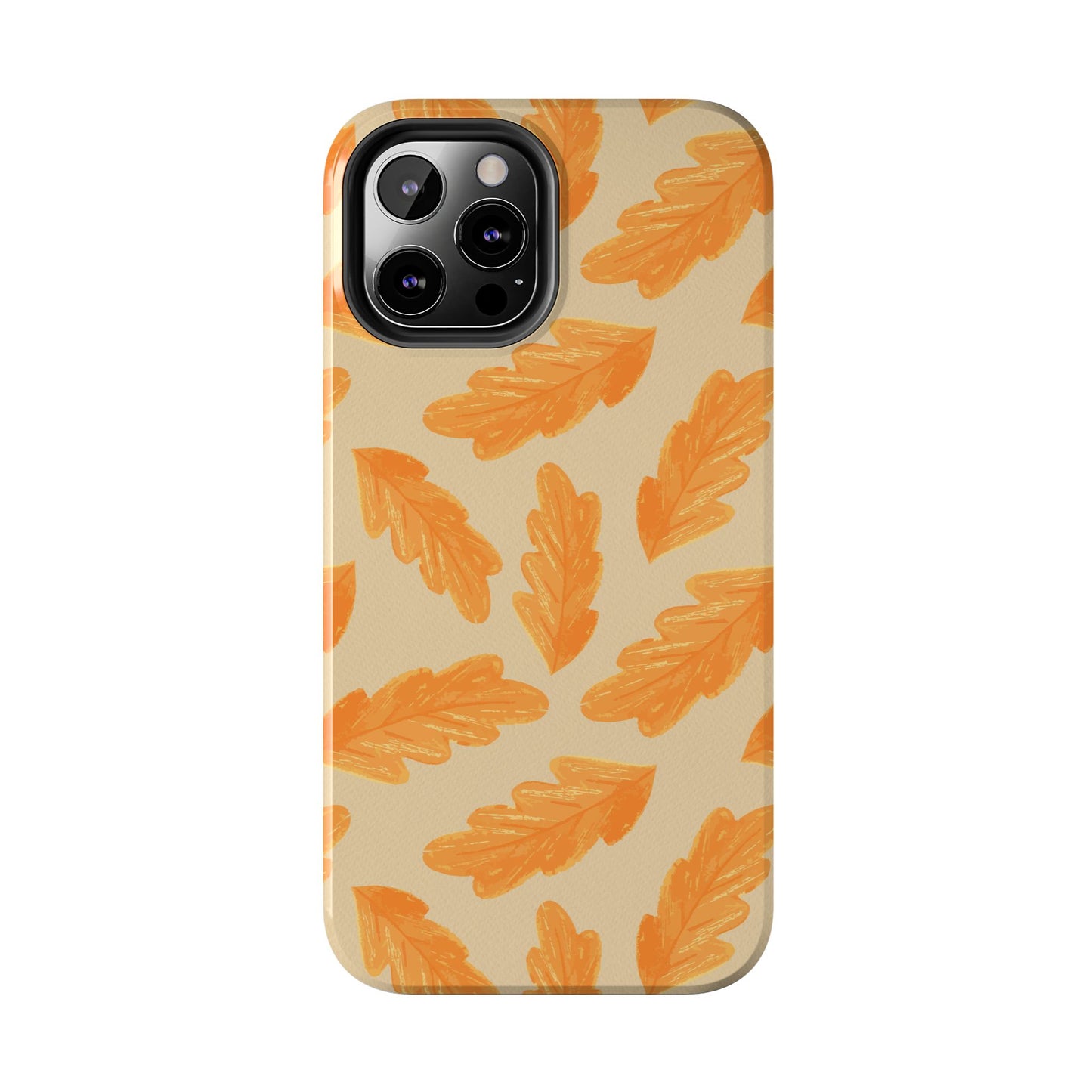Autumn Leaf Phone Cases | Tough Fall Phone Covers, Seasonal Gifts, Stylish Accessories, Unique Designs, Orange Leaf Pattern
