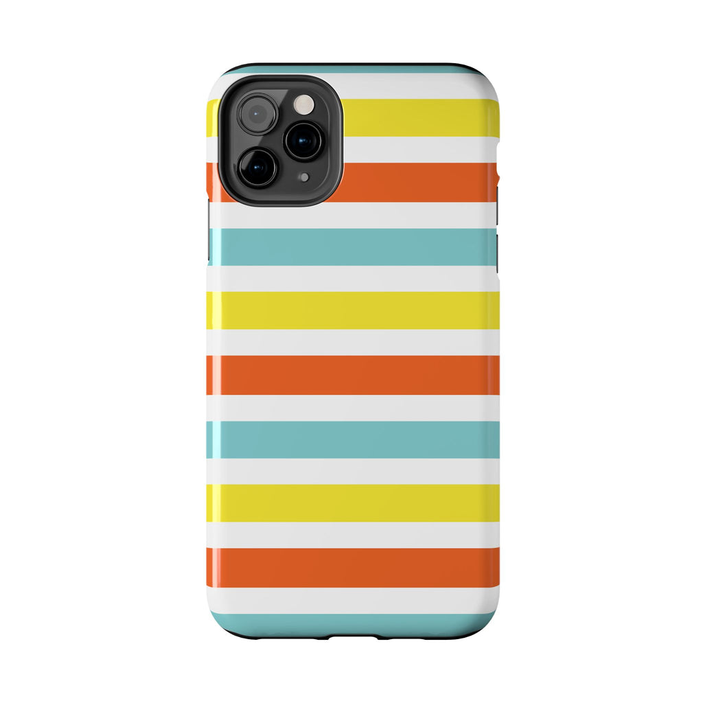 Striped Tough Phone Case — Retro Summer Color Block iPhone Case